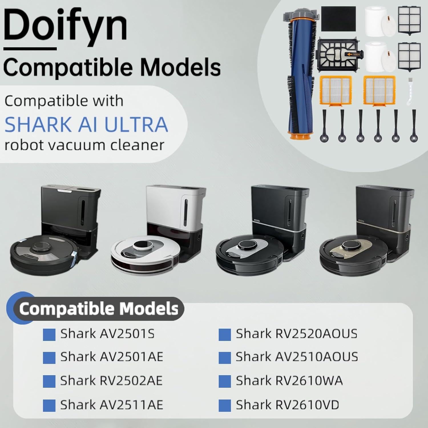 Repuestos Doifyn para Aspiradora Robot Shark AV2500ZE - 1 Cepillo, 2 Filtros