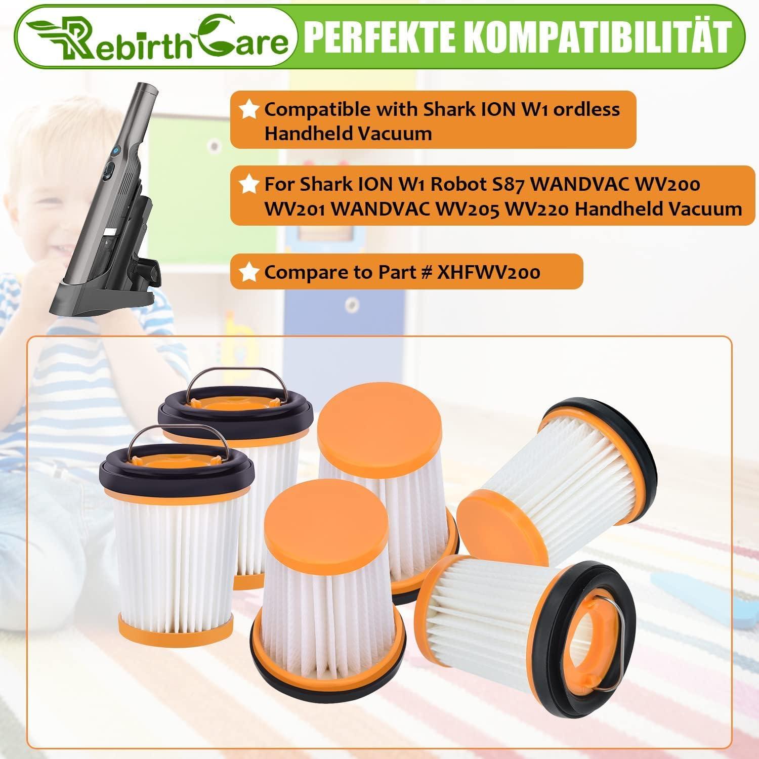 Paquete de 6 Filtros HEPA Rebirthcare para Shark ION W1 S87