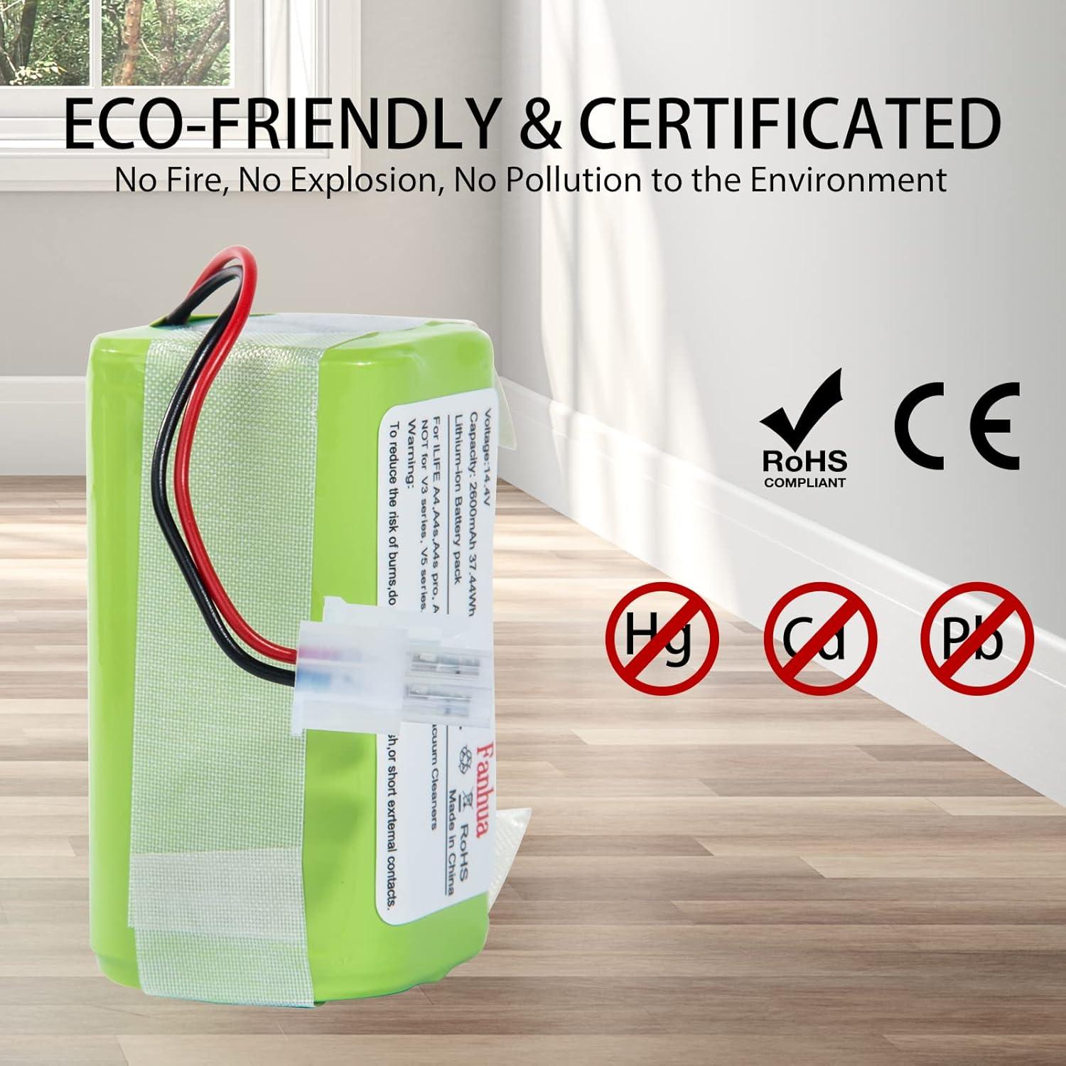 Batería de Reemplazo Fanhua 14.4V 2600mAh para ILIFE A4 A6 A9