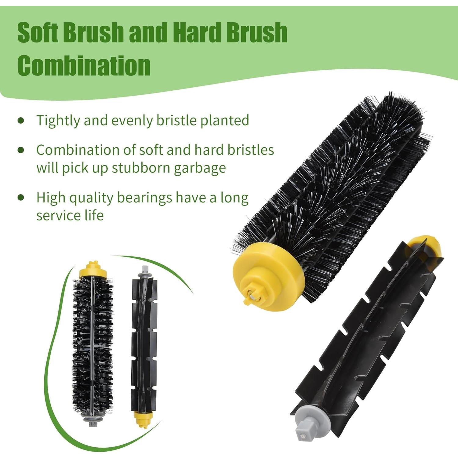 Kit de Repuestos LOVECO para iRobot Roomba 600 y 500 - 3 Filtros, 3 Cepillos Laterales, 1 Cepillo Flexible