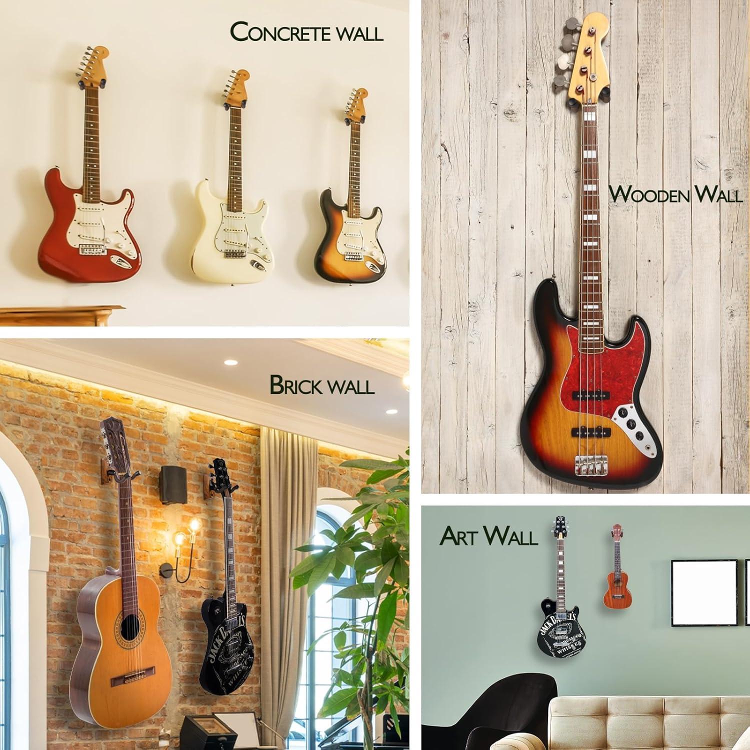 Soporte para guitarra MUSO Nature - Madera de cebra, 3 piezas