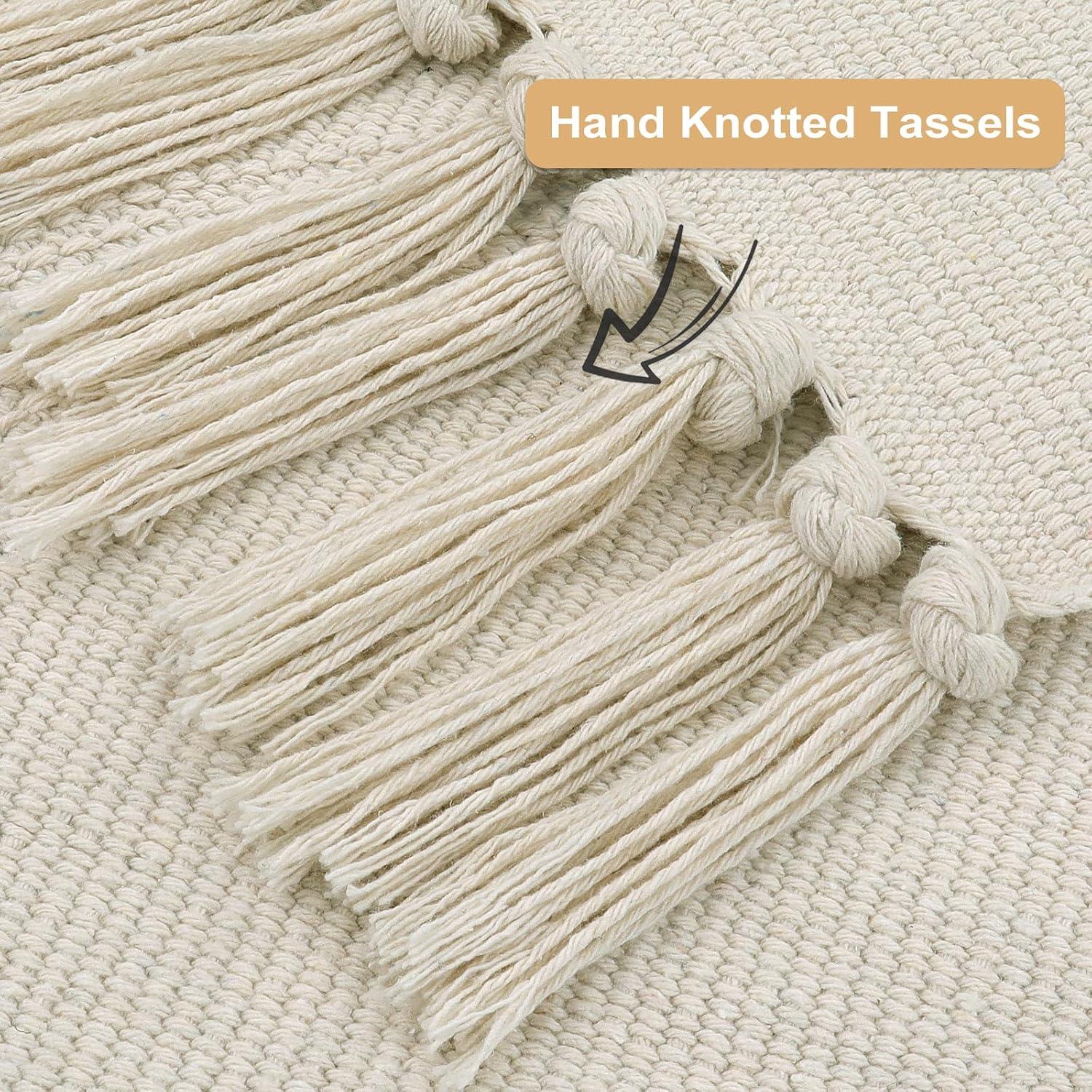 Alfombra Boho Uphome 1.19x1.83m Algodón Ojo Maligno Beige