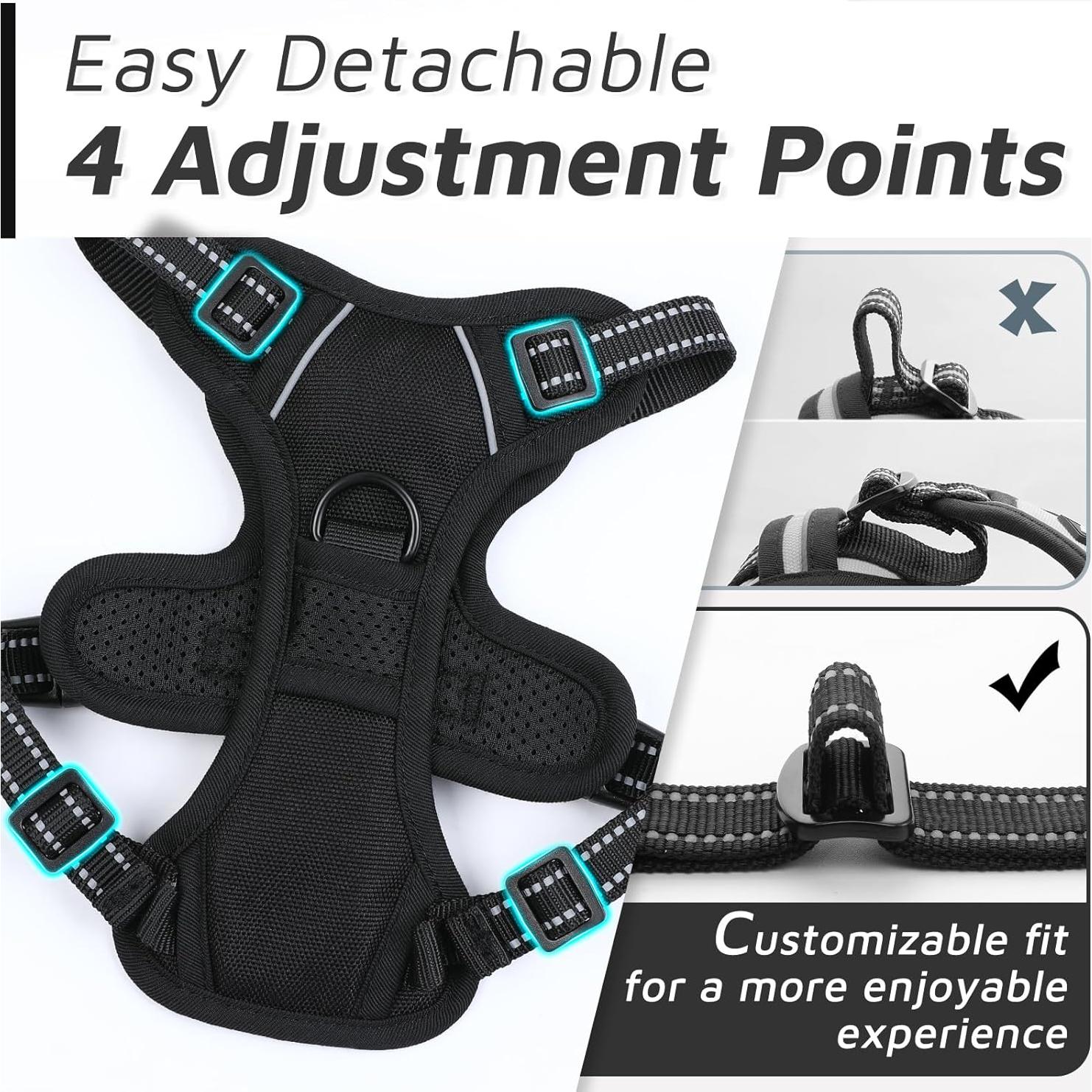 Arnés para Perros Pequeños Eagloo Ajustable Negro XS