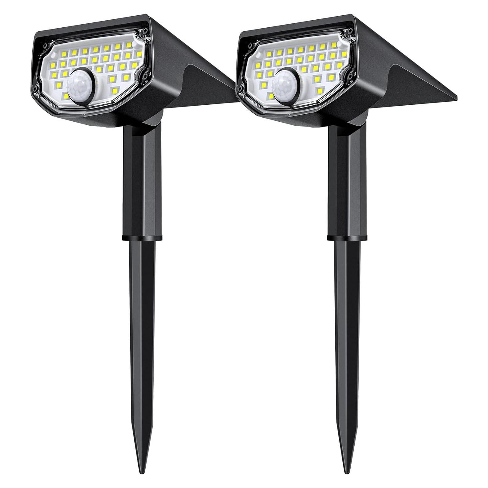 AloftSun Focos Solares con Sensor de Movimiento 30 LED - 2 Pzs