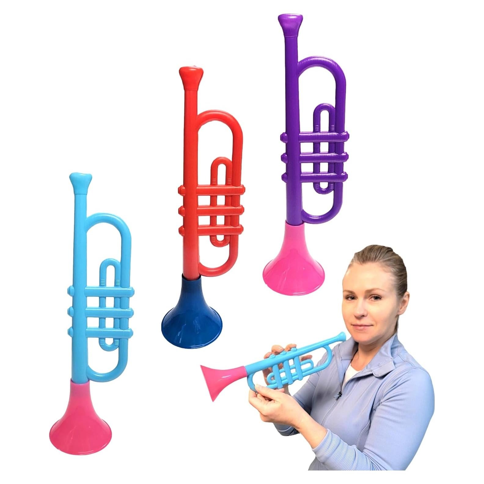 Trompetas de Plástico Coloridas ZU 33 cm Juguetes Musicales