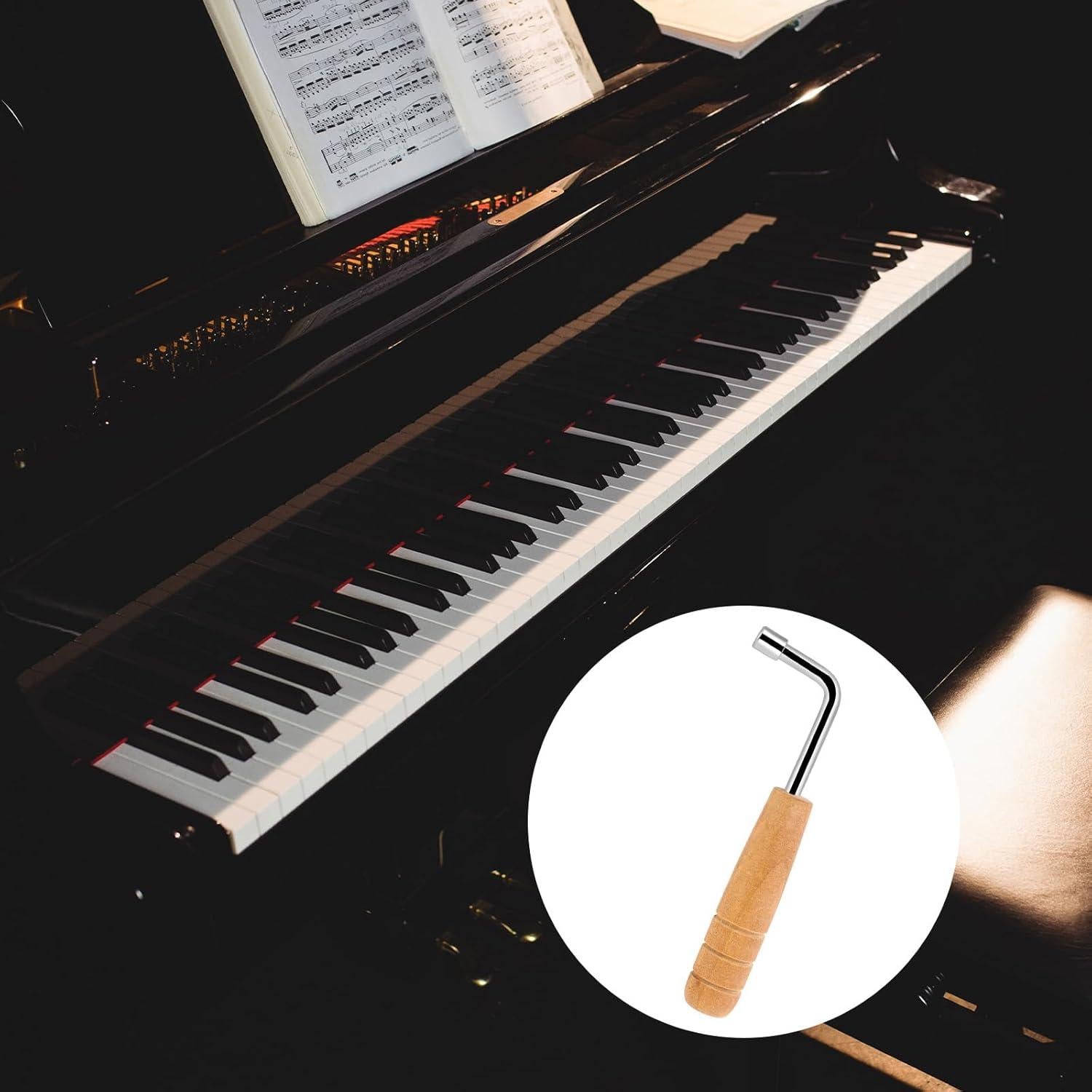 Llave de Afinación de Piano Profesional - Madera y Metal