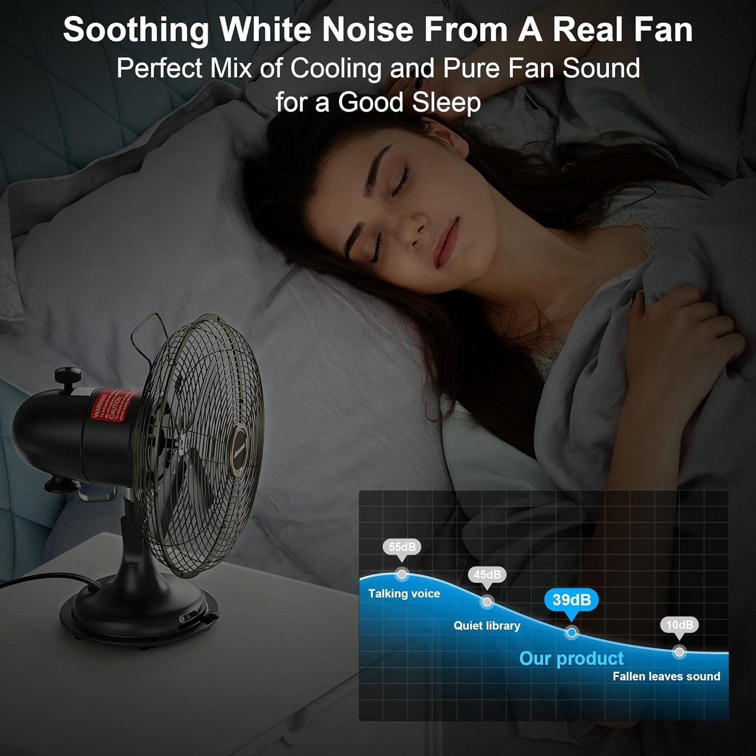 Ventilador de Mesa Vintage AMACOOL 20.32 cm Oscilante 3 Velocidades