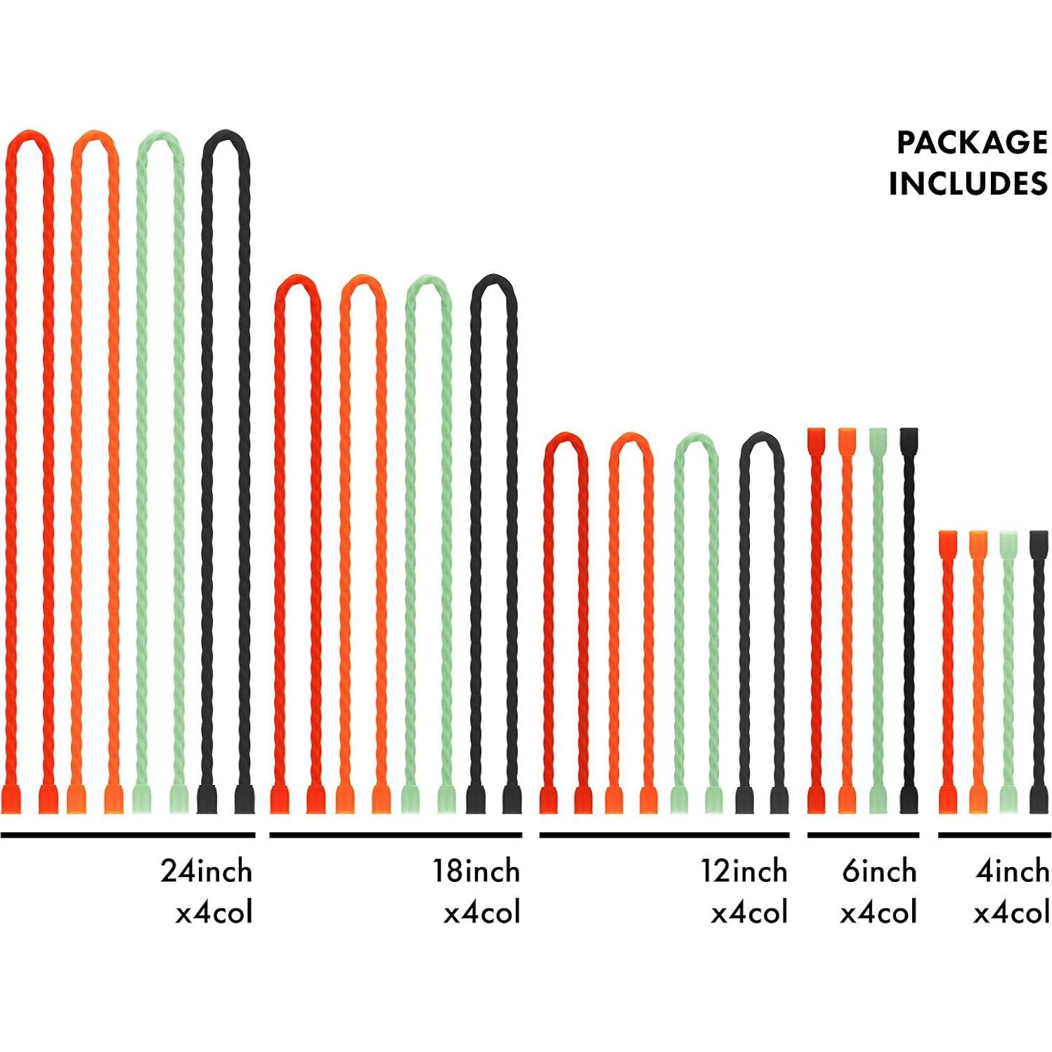 Sujetadores de Cable GESIPOR 20 PCS Silicona Reutilizables 10-60 cm