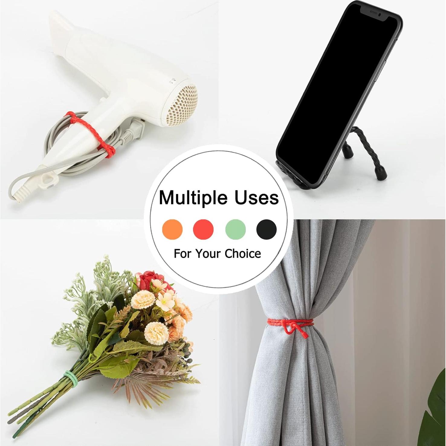 Sujetadores de Cable GESIPOR 20 PCS Silicona Reutilizables 10-60 cm