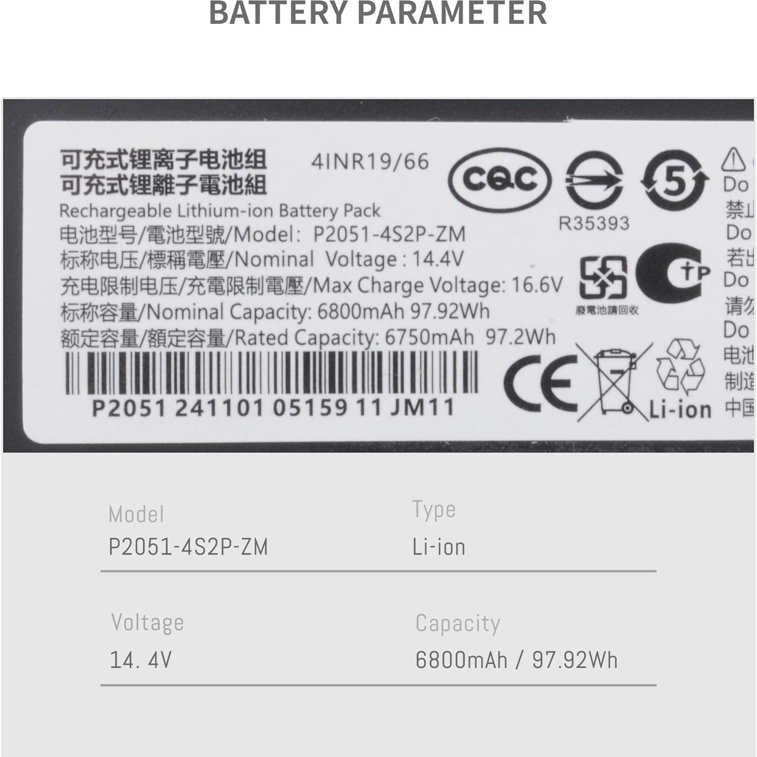 Batería 6800mAh para Aspiradora Robot Xiaomi Mop y Conga