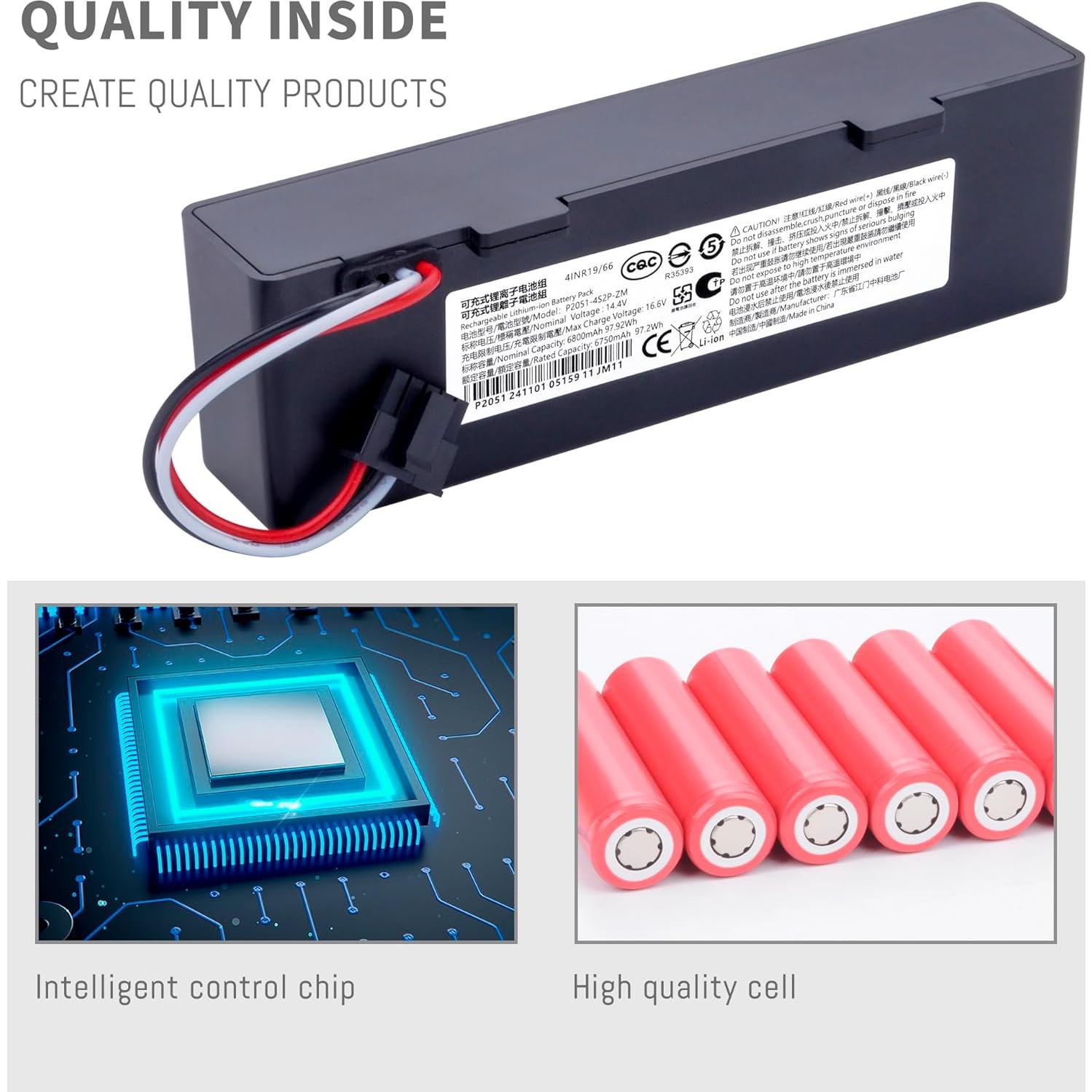 Batería 6800mAh para Aspiradora Robot Xiaomi Mop y Conga