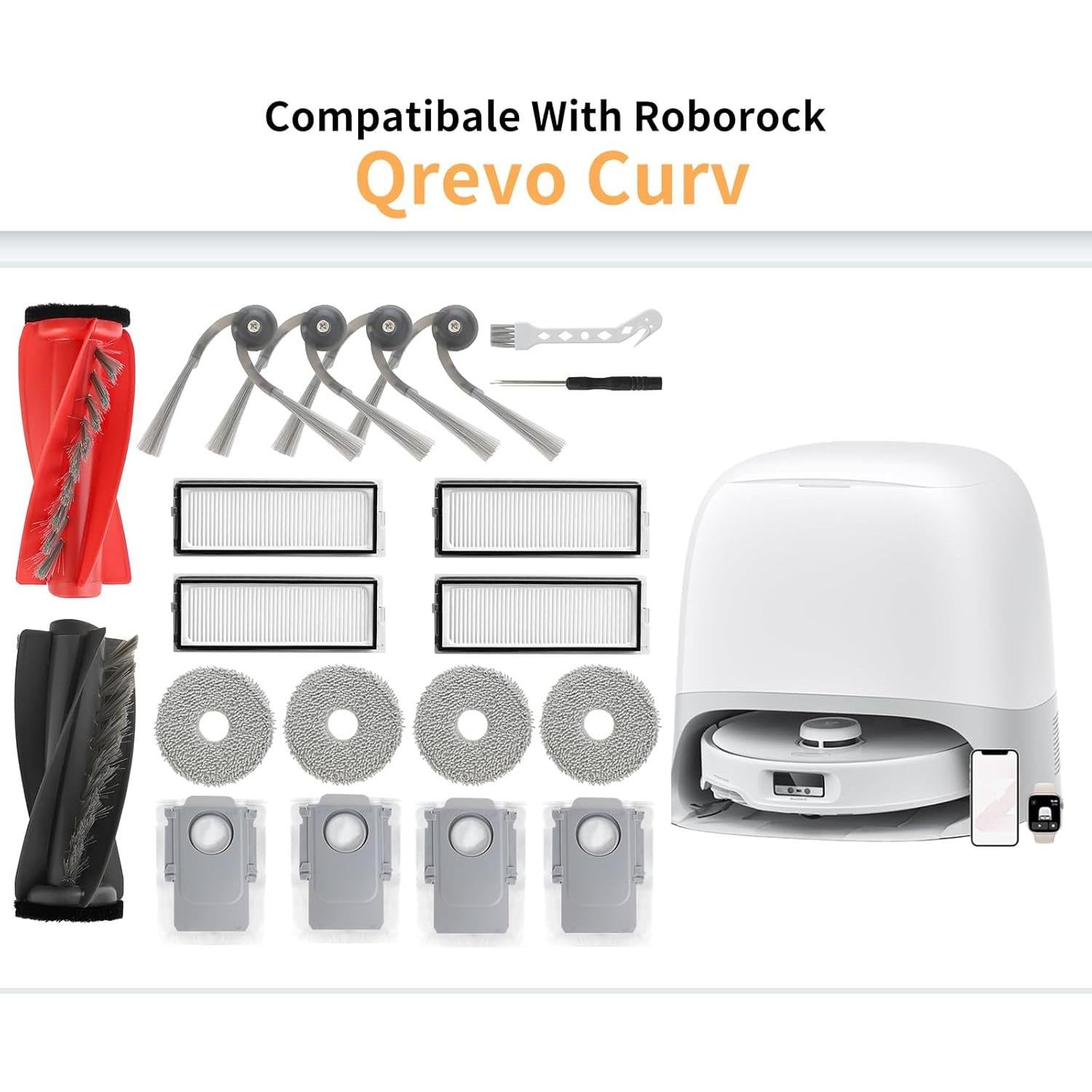 Kit 18 Piezas Accesorios Roborock Qrevo S5V/S5A - Feilifan