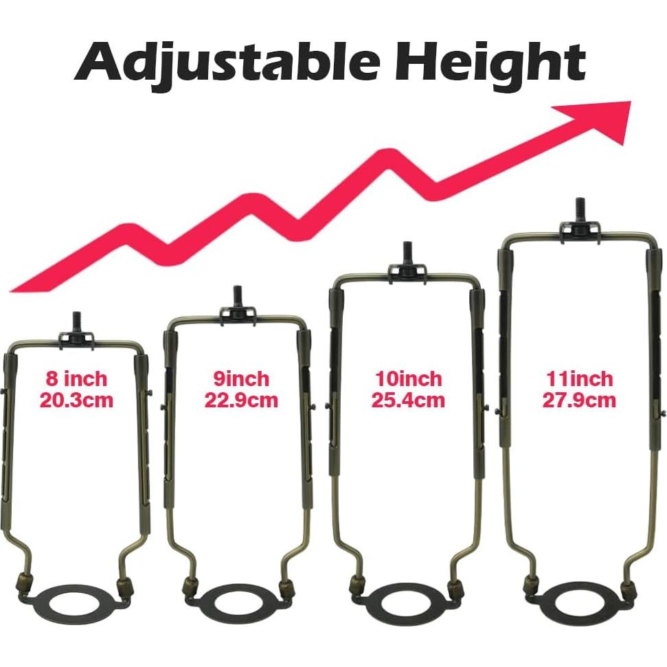 Soporte de Pantalla de Lámpara Asjeumt Bronce Ajustable 20-28 cm