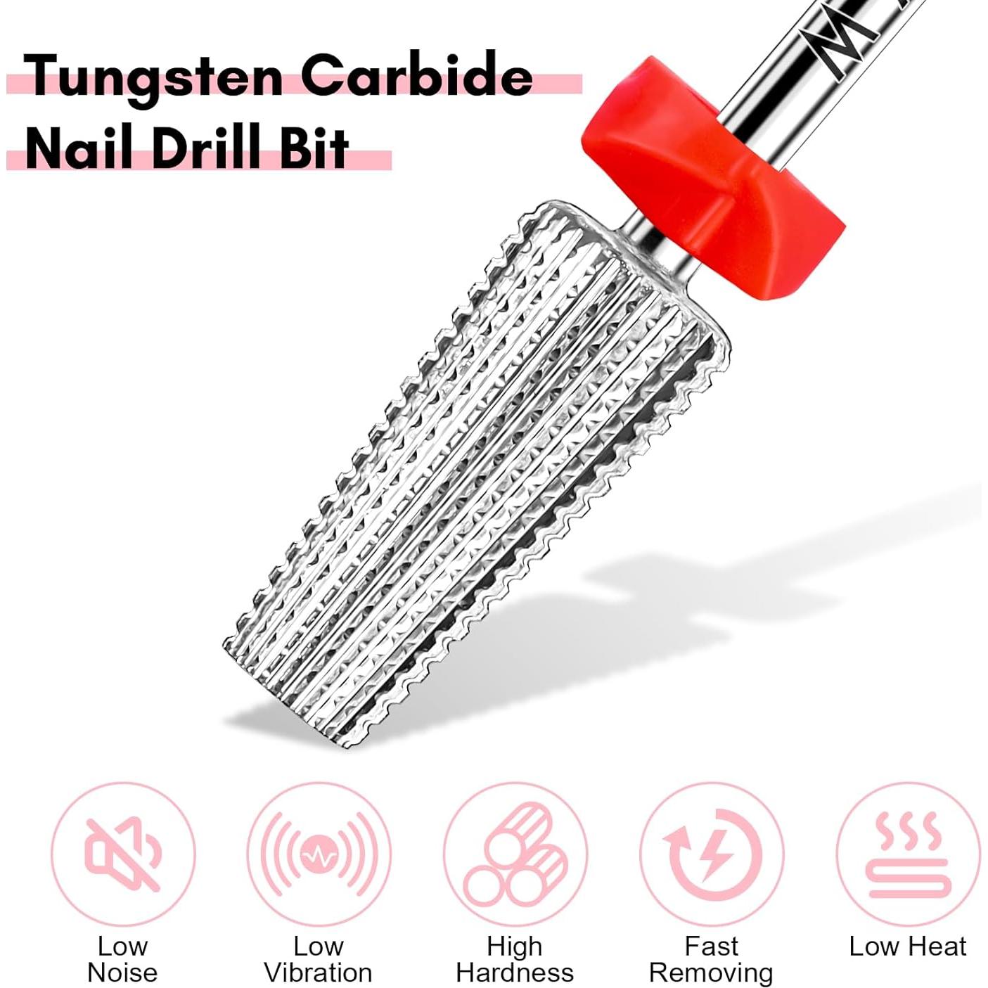 Makartt 5 en 1 Broca para Uñas de Carburo 2.38 mm - Profesional