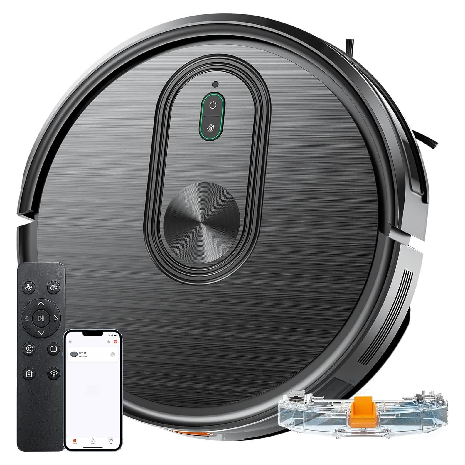 Robot Vacuum and Mop Combo, 2 in 1 Vacuuming & Mopping Robot with Schedule, App/Bluetooth/Voice, 3200Pa Max Suction, Self-Charging Robot Vacuum Cleaner, Slim, Ideal for Pet Hair, Hard Floor, Carpet