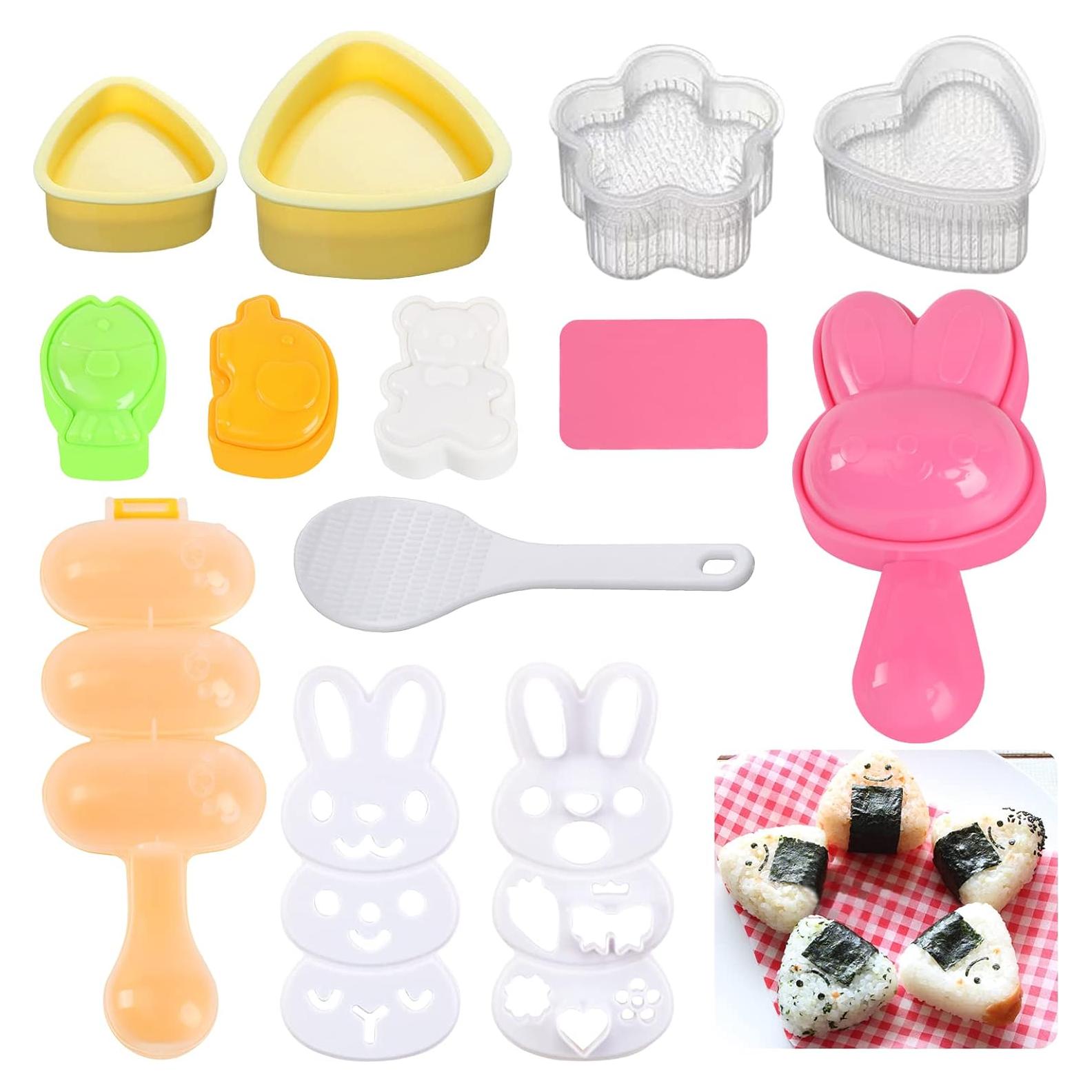 Juego de Moldes de Onigiri Machomby - 10 Piezas Coloridas