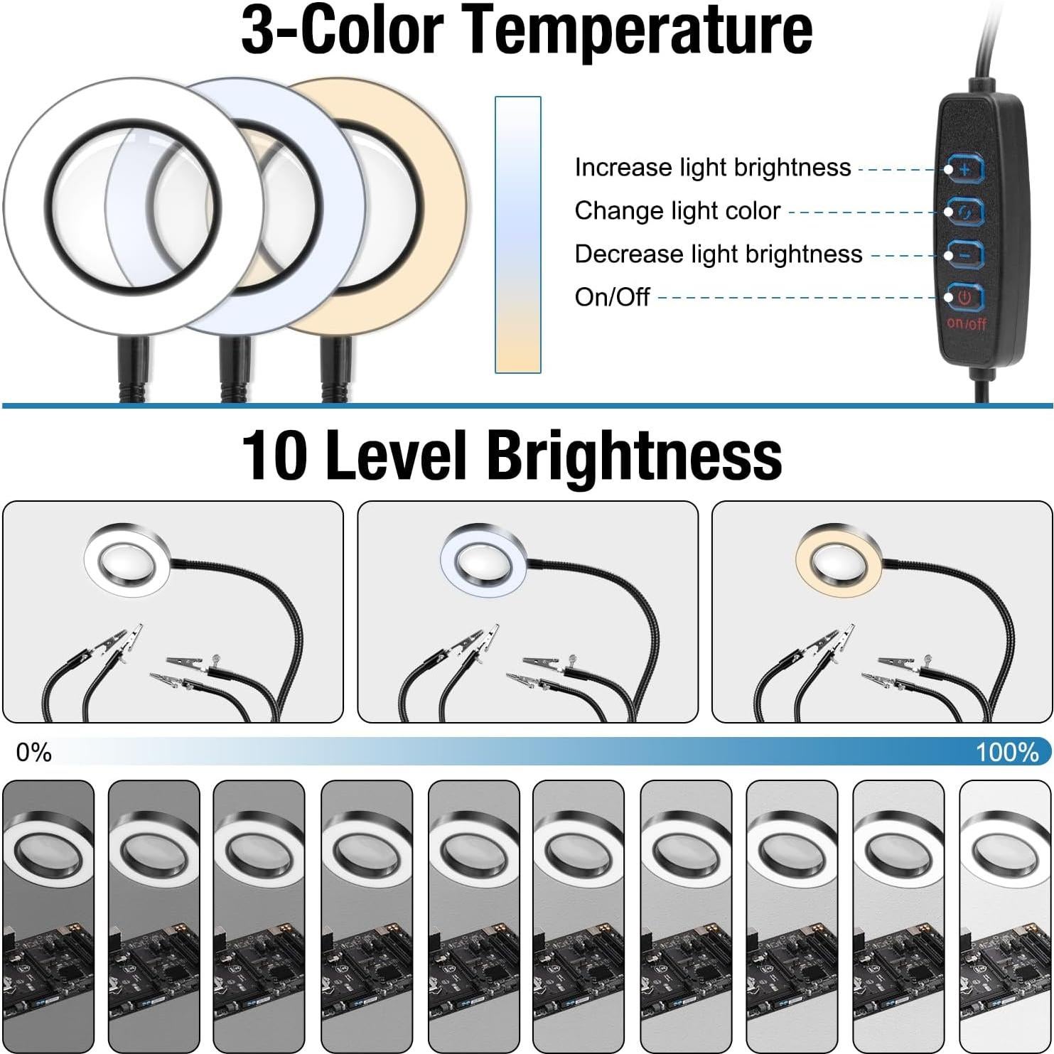 Estación de Soldadura OBDMONSTER con Lupa 5X y 4 Brazos