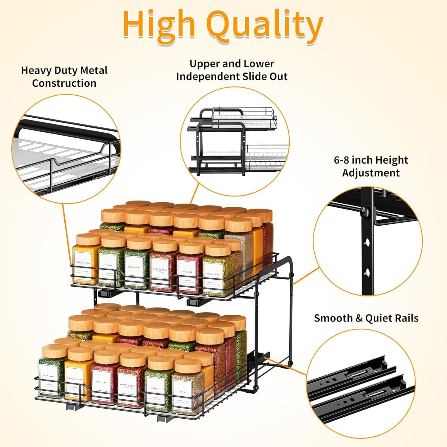 Estante Organizador de Especias RCHYFEED 2 Niveles 29.2x26.7 cm