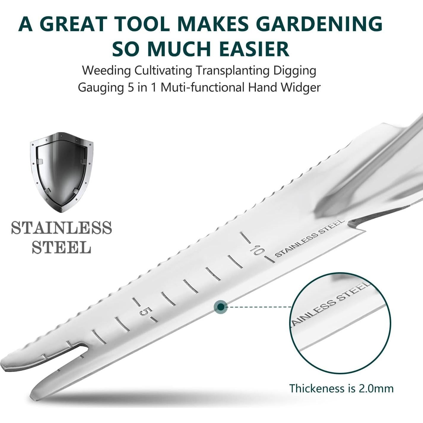 Pala de Deshierbe de Mano Berry&Bird 5 en 1 Acero Inoxidable