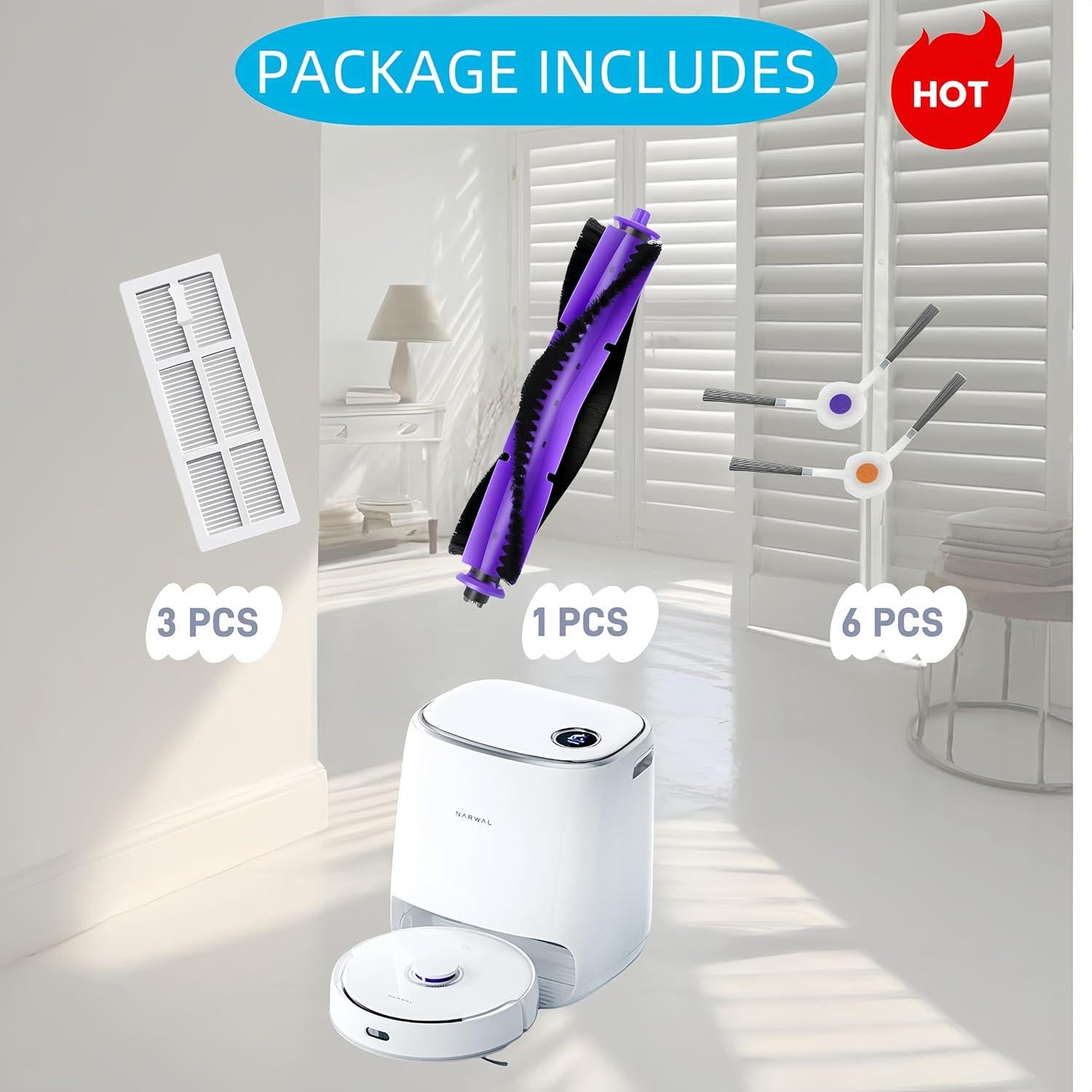 Kit de Reemplazo 11 Piezas para Aspiradora Robot Narwal Freo