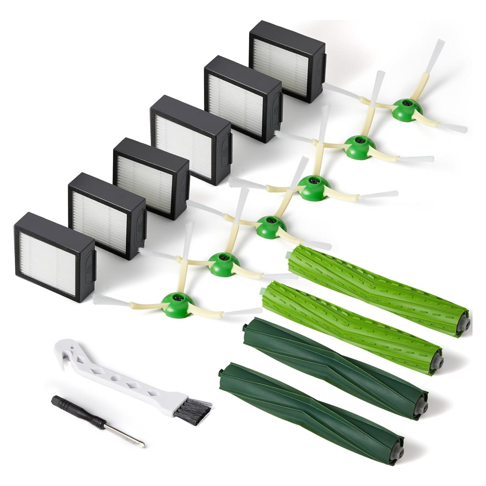 Accesorios para Robot Aspiradora iRobot CHIKIXSON AC18 - 2 Cepillos, 6 Filtros HEPA