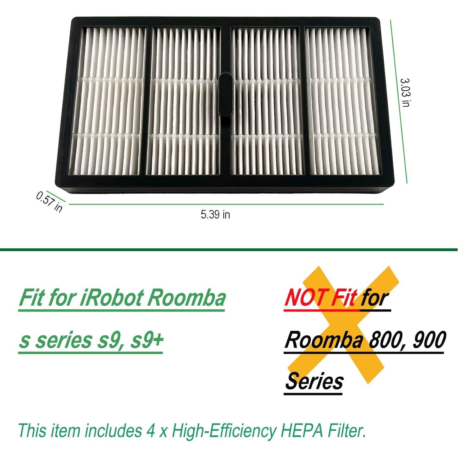 Kit de Filtros HEPA Dttery para Aspiradoras iRobot Roomba s9