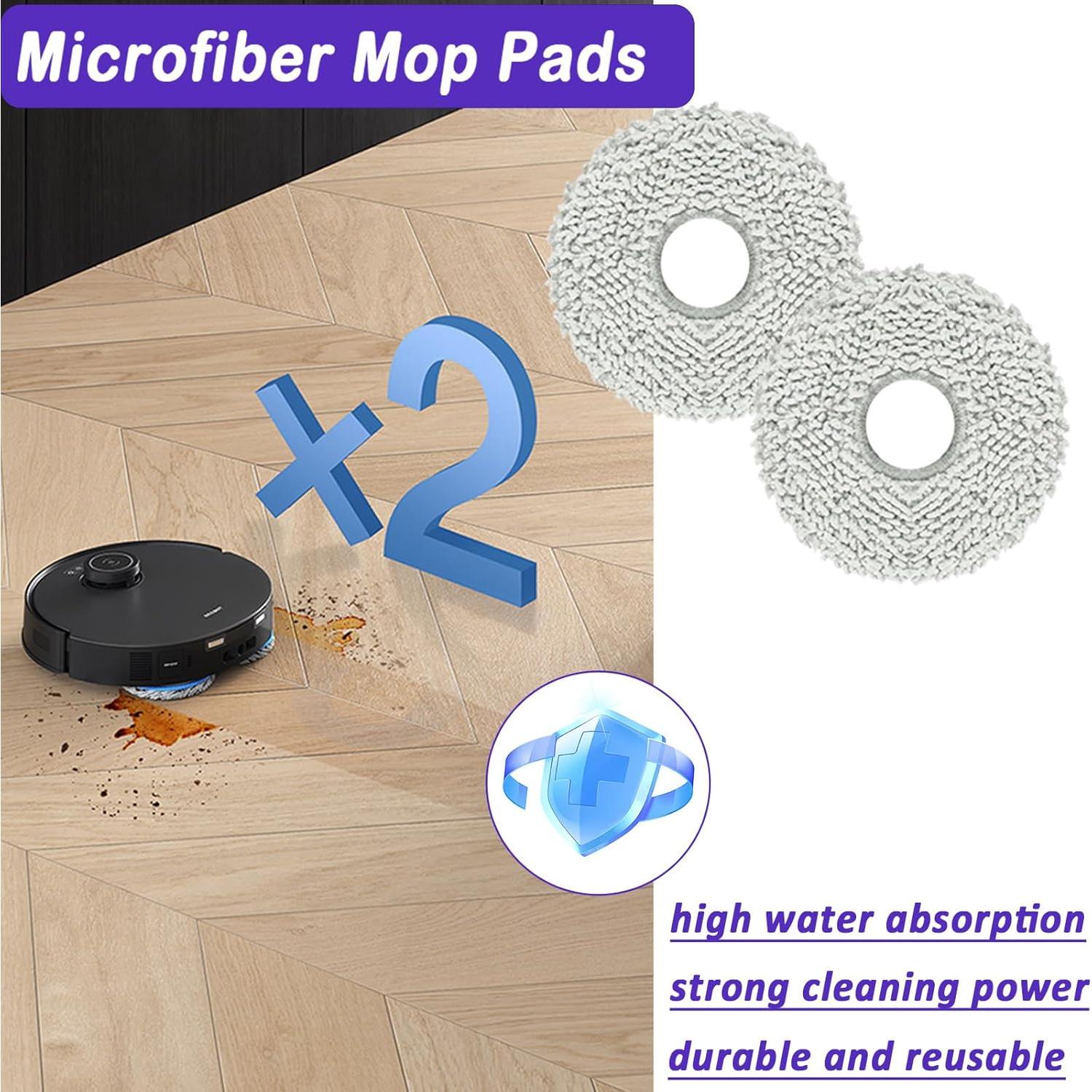 8 Almohadillas de Limpieza Microfibra Reutilizables Cleptorize 13.5cm