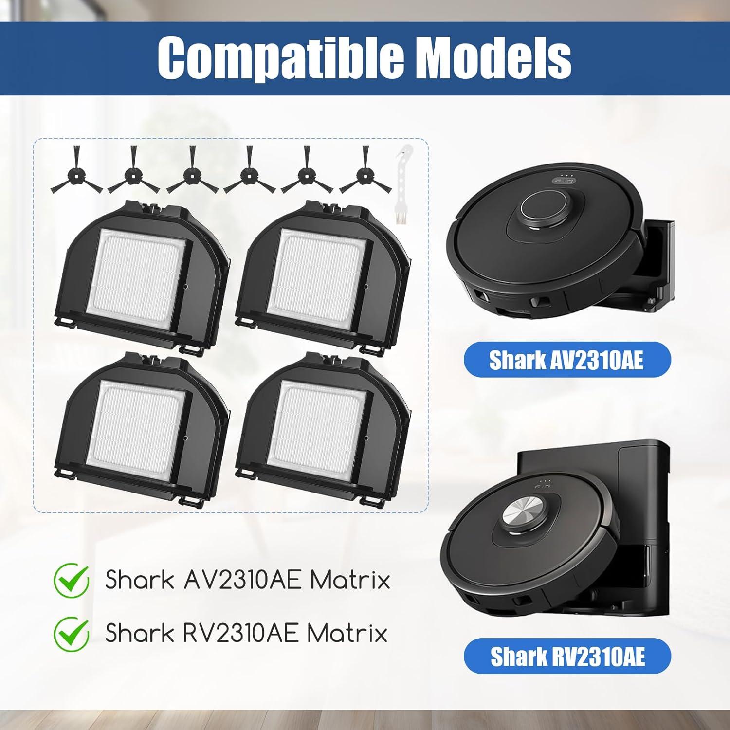 Piezas de Repuesto Walntec para Shark AV2310AE - 4 Filtros HEPA y 6 Cepillos