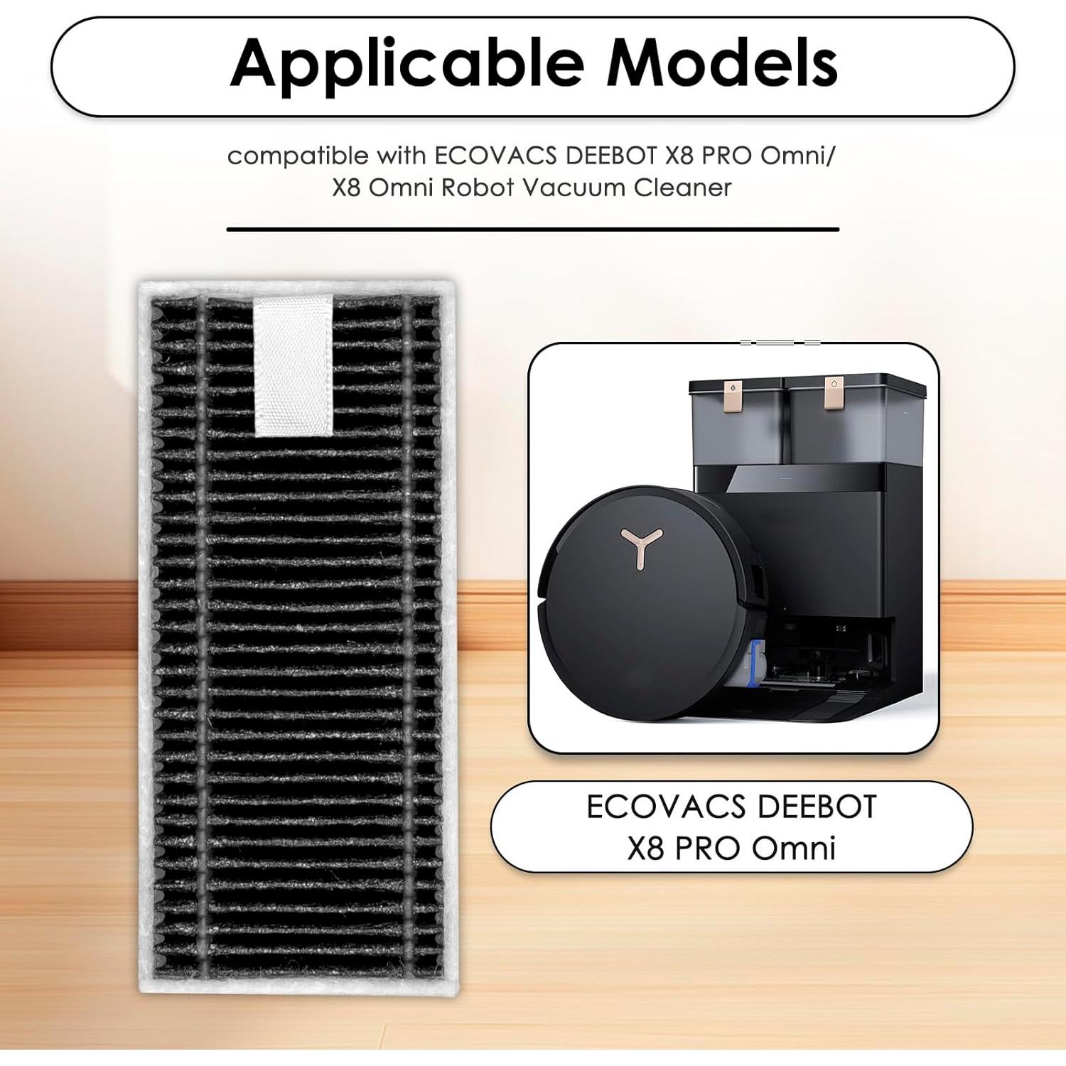 Paquete de 5 Filtros HEPA LemonRunRun para ECOVACS DEEBOT X8 Pro