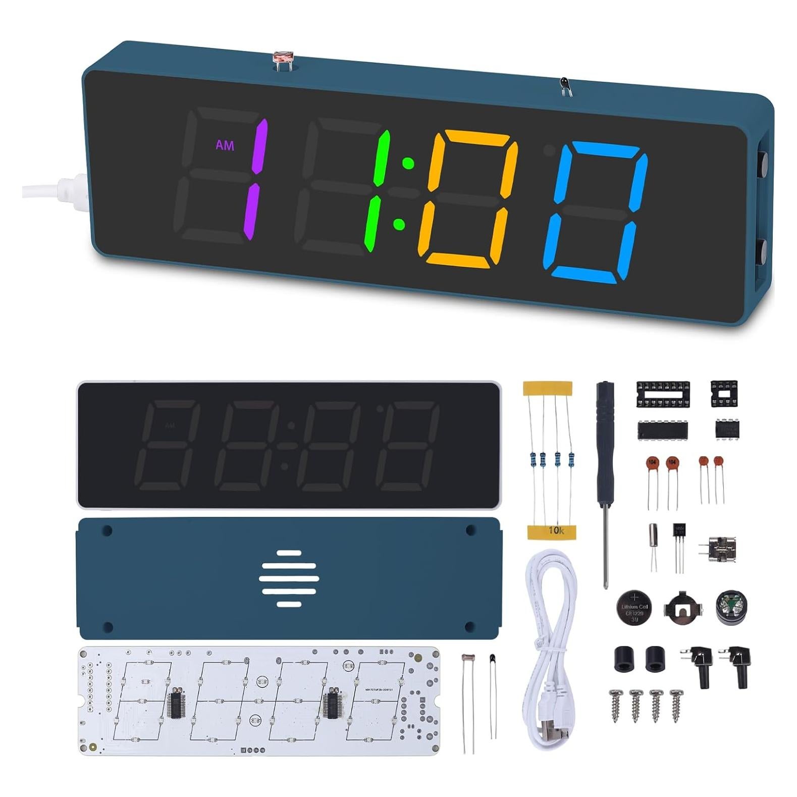Kit de Soldadura DIY BANRIA Reloj Digital RGB 4 Dígitos
