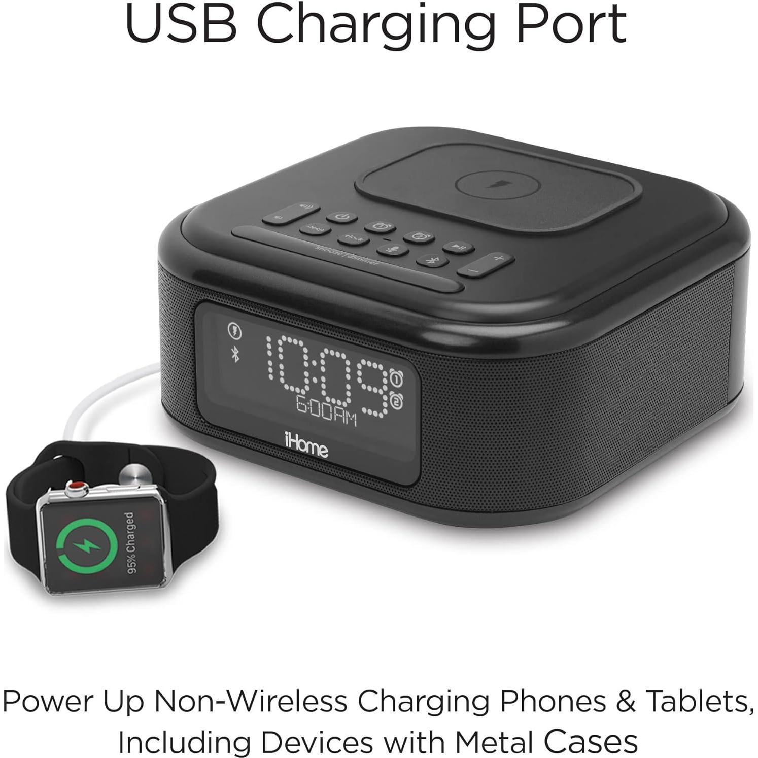 Reloj Despertador iHome iBTW23B con Carga Inalámbrica y Bluetooth