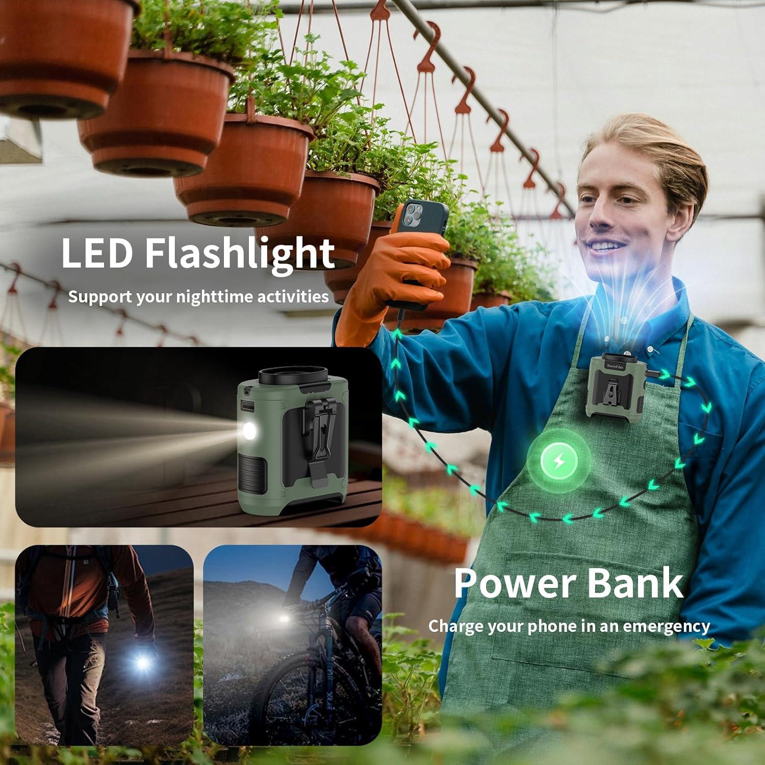 Ventilador Portátil Socool K50 10000mAh 5 Velocidades Verde