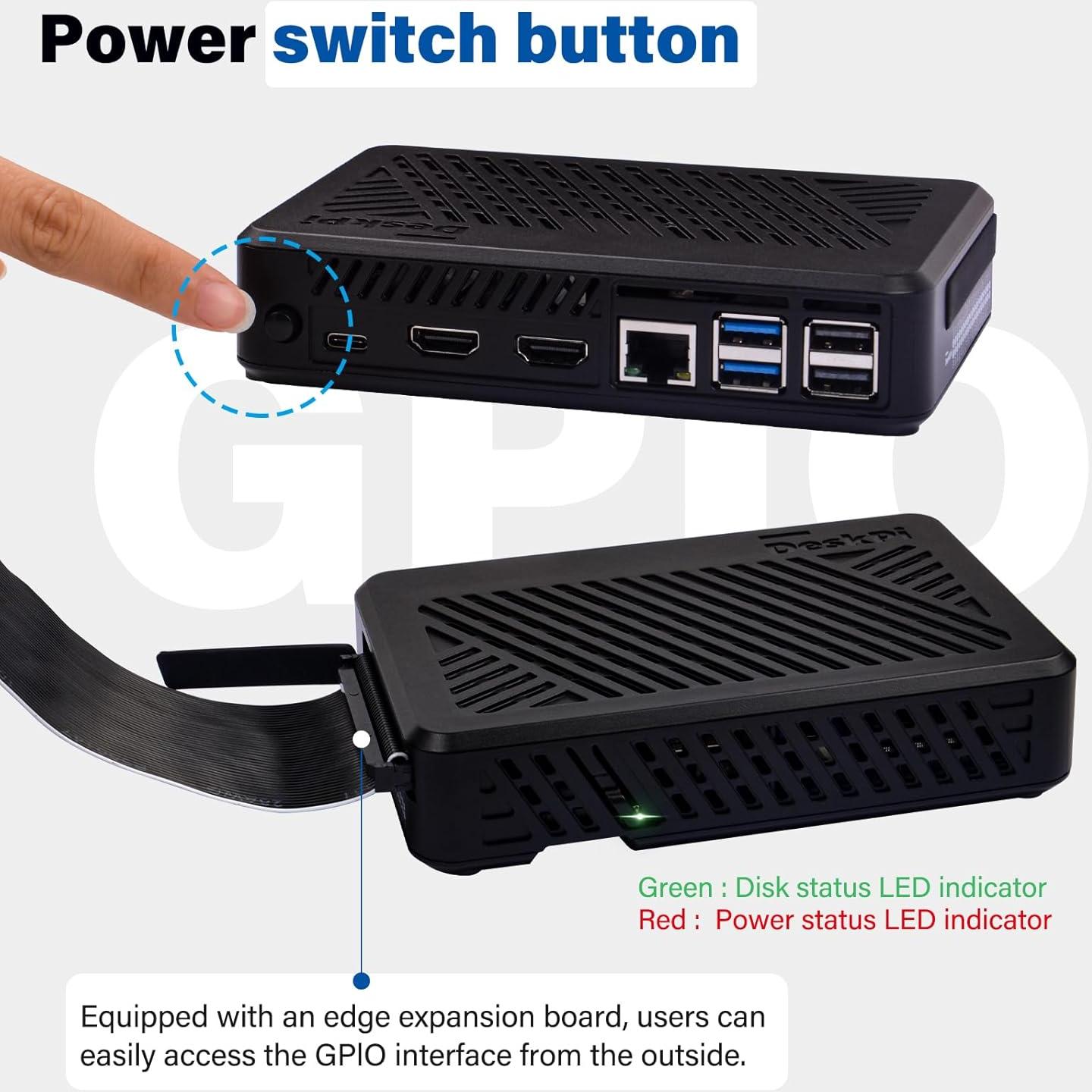 Caja GeeekPi DeskPi Lite Pi5 con Enfriador y HDMI