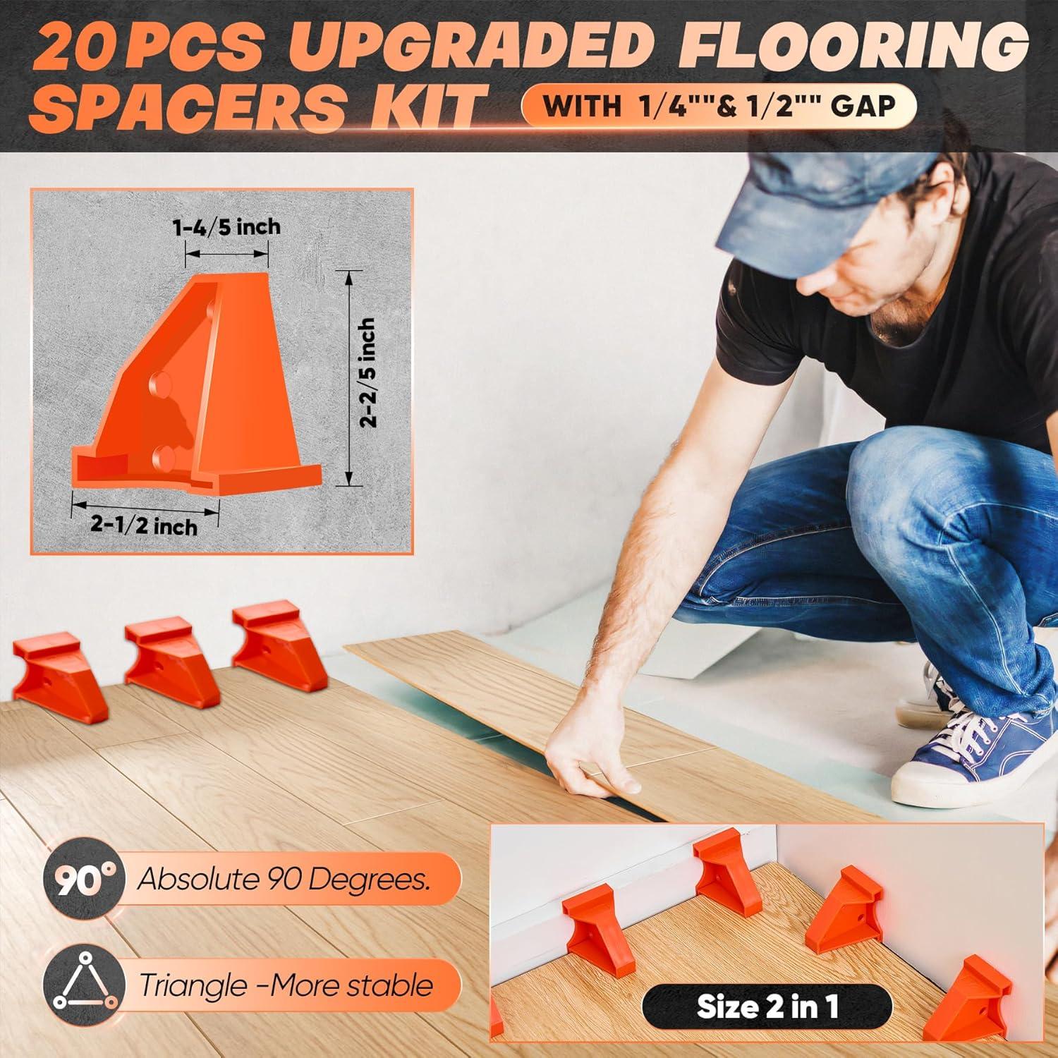 Kit de Instalación de Suelos Saker 65 Piezas 10 cm Contorno