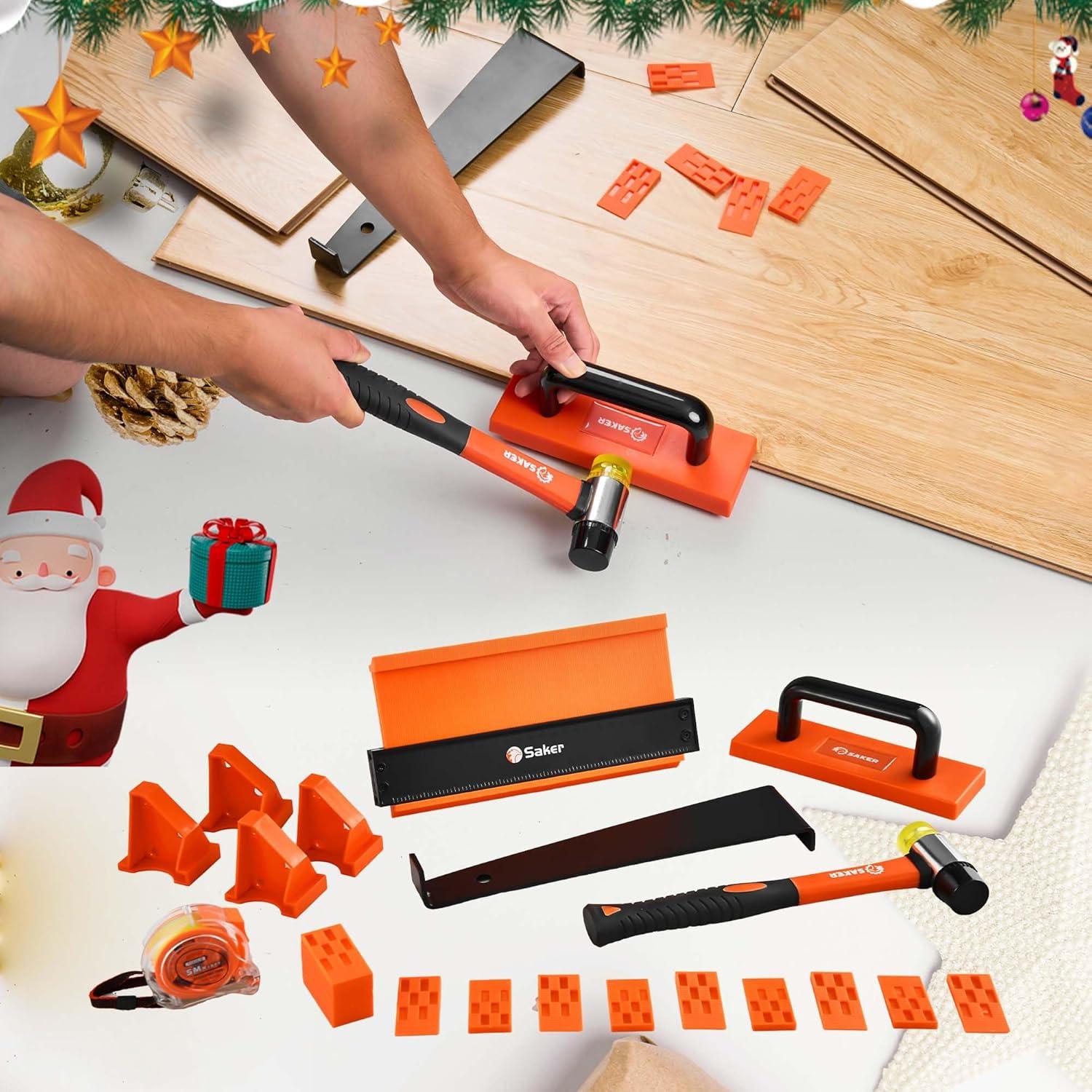 Kit de Instalación de Suelos Saker 65 Piezas 10 cm Contorno