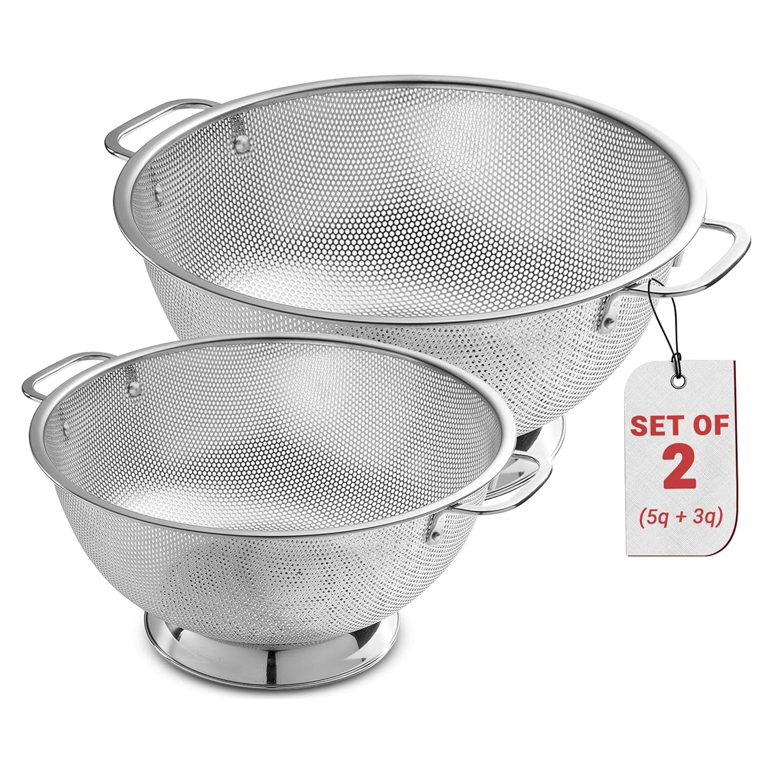 Colador Acero Inoxidable Bellemain 3QT y 5QT Apto Lavavajillas