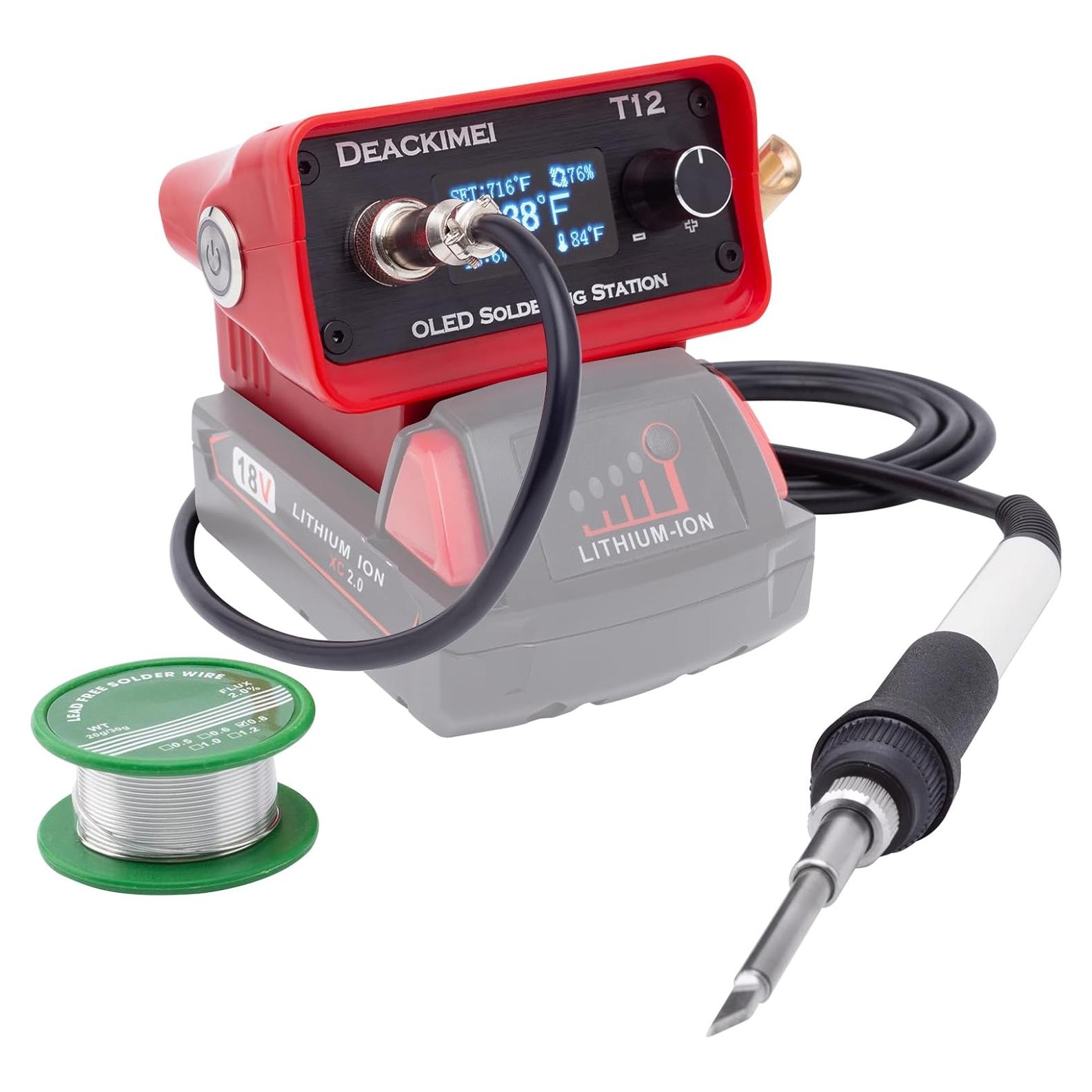 Estación de Soldadura Inalámbrica Deackimei 18V, Temperatura Ajustable