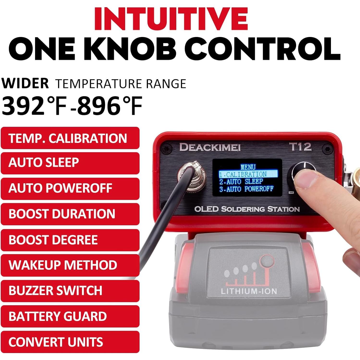 Estación de Soldadura Inalámbrica Deackimei 18V, Temperatura Ajustable