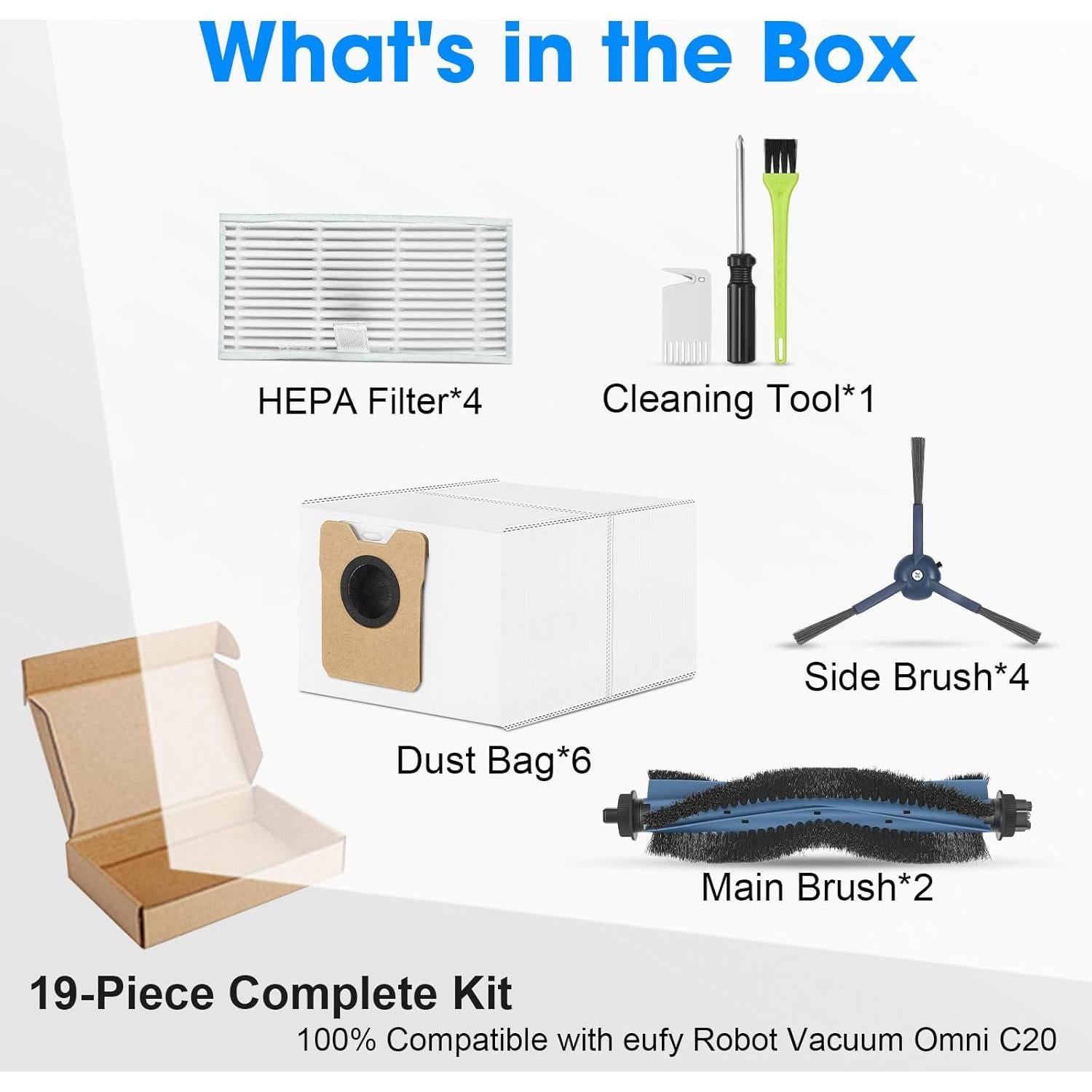 Kit de Accesorios 19 Piezas para Aspiradora eufy Omni C20