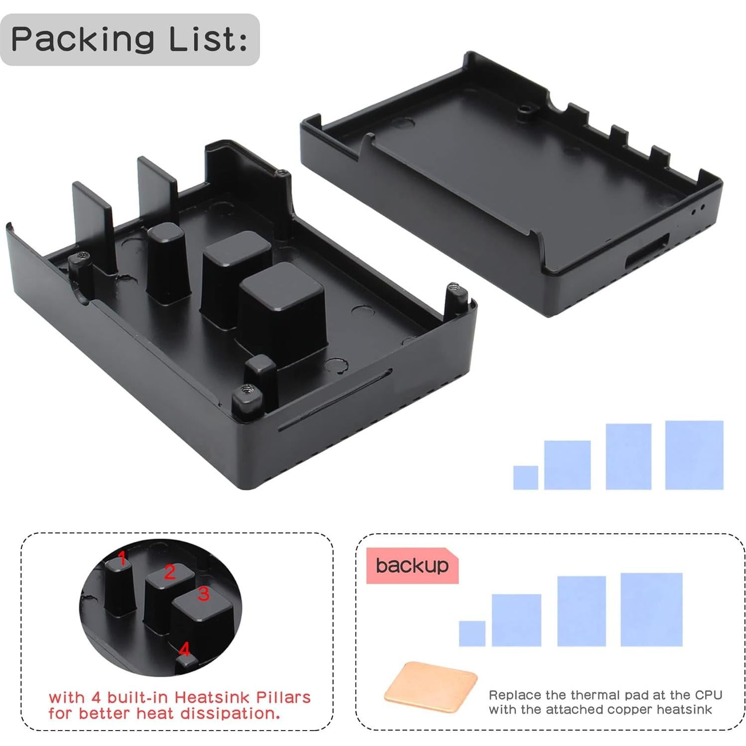 Caja de Aluminio Geekworm para Raspberry Pi 4 Modelo B