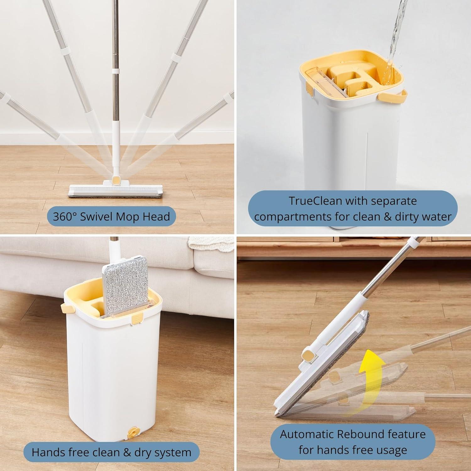 Trapeador y Cubo True & Tidy con Sistema de Bomba 5.5L