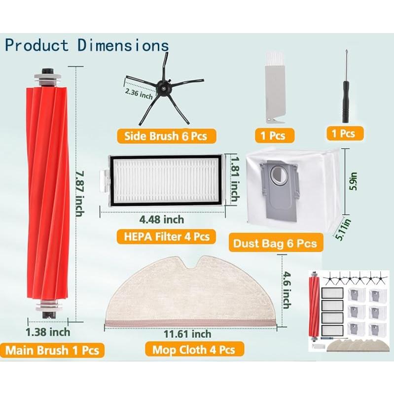 21 Piezas Accesorios Aspiradora Roborock Q7 DovLazm