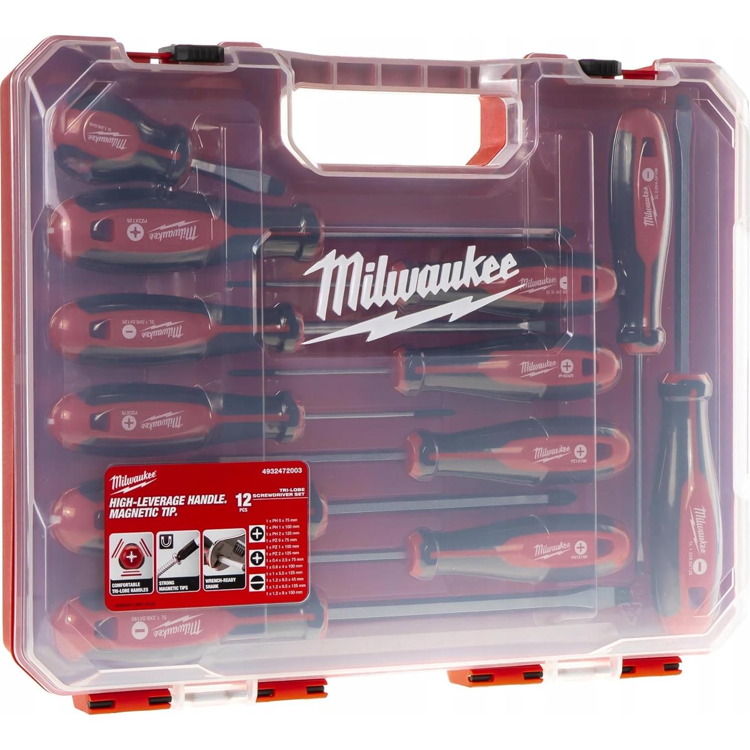 Set of 12 Tri-Lobe Screwdrivers 4932472003,Red