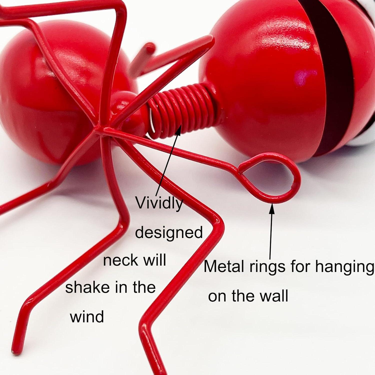 Set de 4 Hormigas Rojas Decorativas de Metal Cruis Cuka