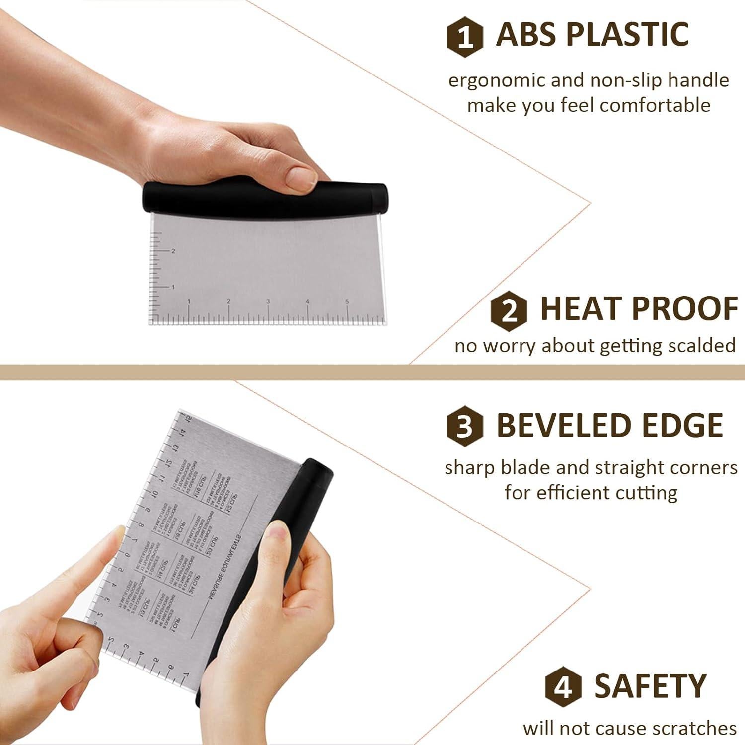 Raspador de Masa de Acero Inoxidable HaSteeL - Juego de 2