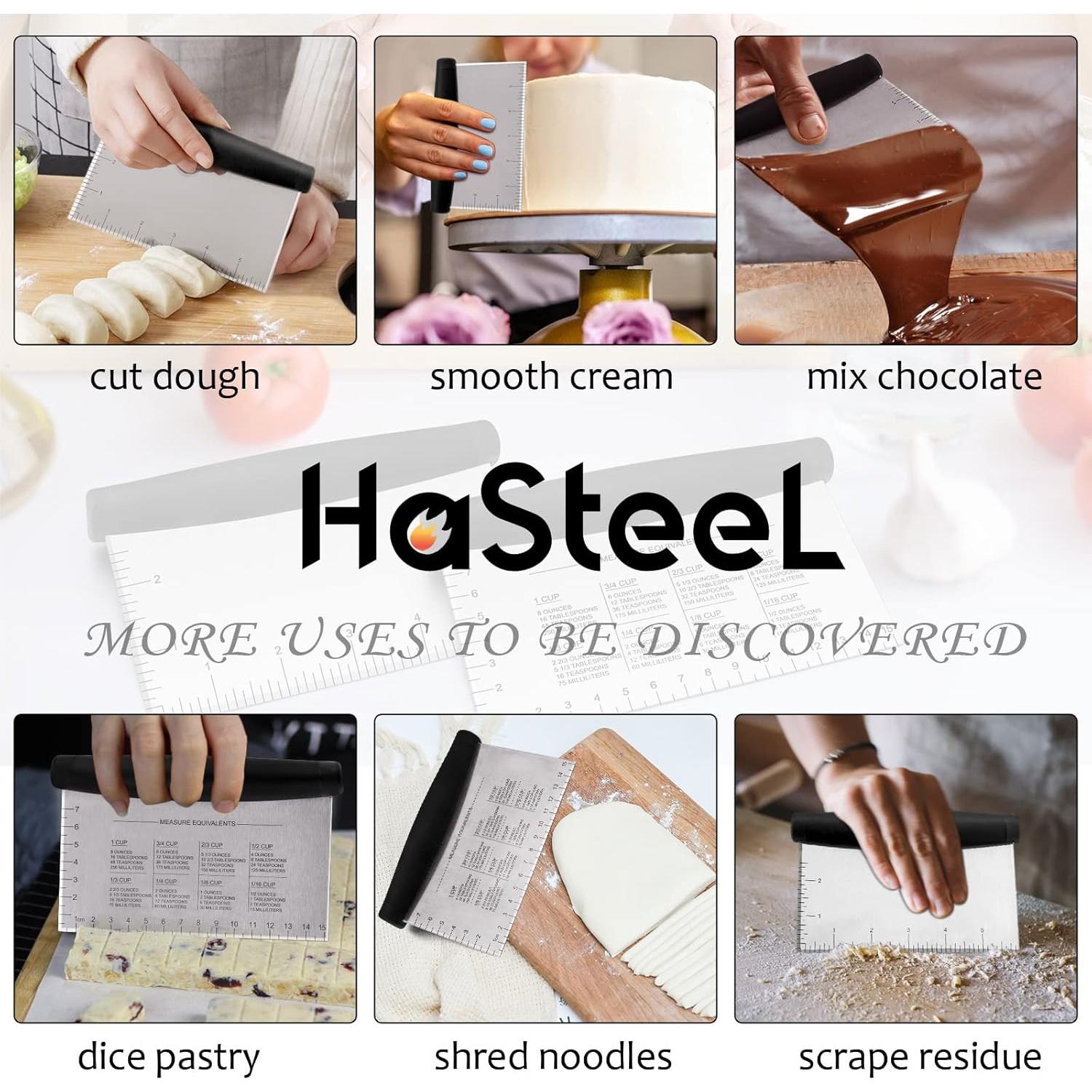 Raspador de Masa de Acero Inoxidable HaSteeL - Juego de 2