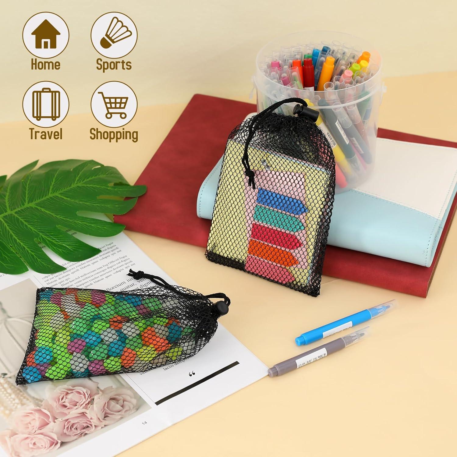 10 Bolsas de Malla con Cierre de Cordón Sliverdew 15x10cm