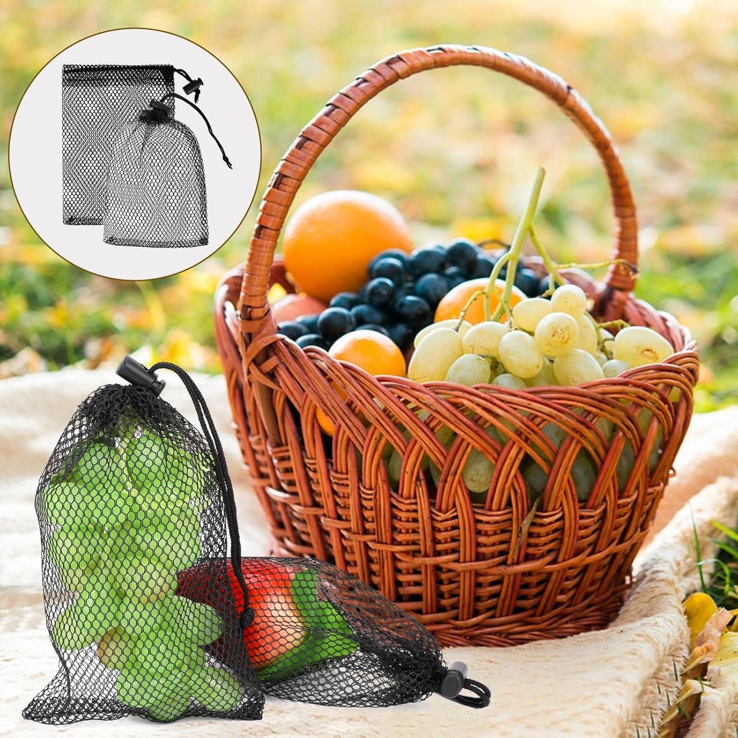 10 Bolsas de Malla con Cierre de Cordón Sliverdew 15x10cm