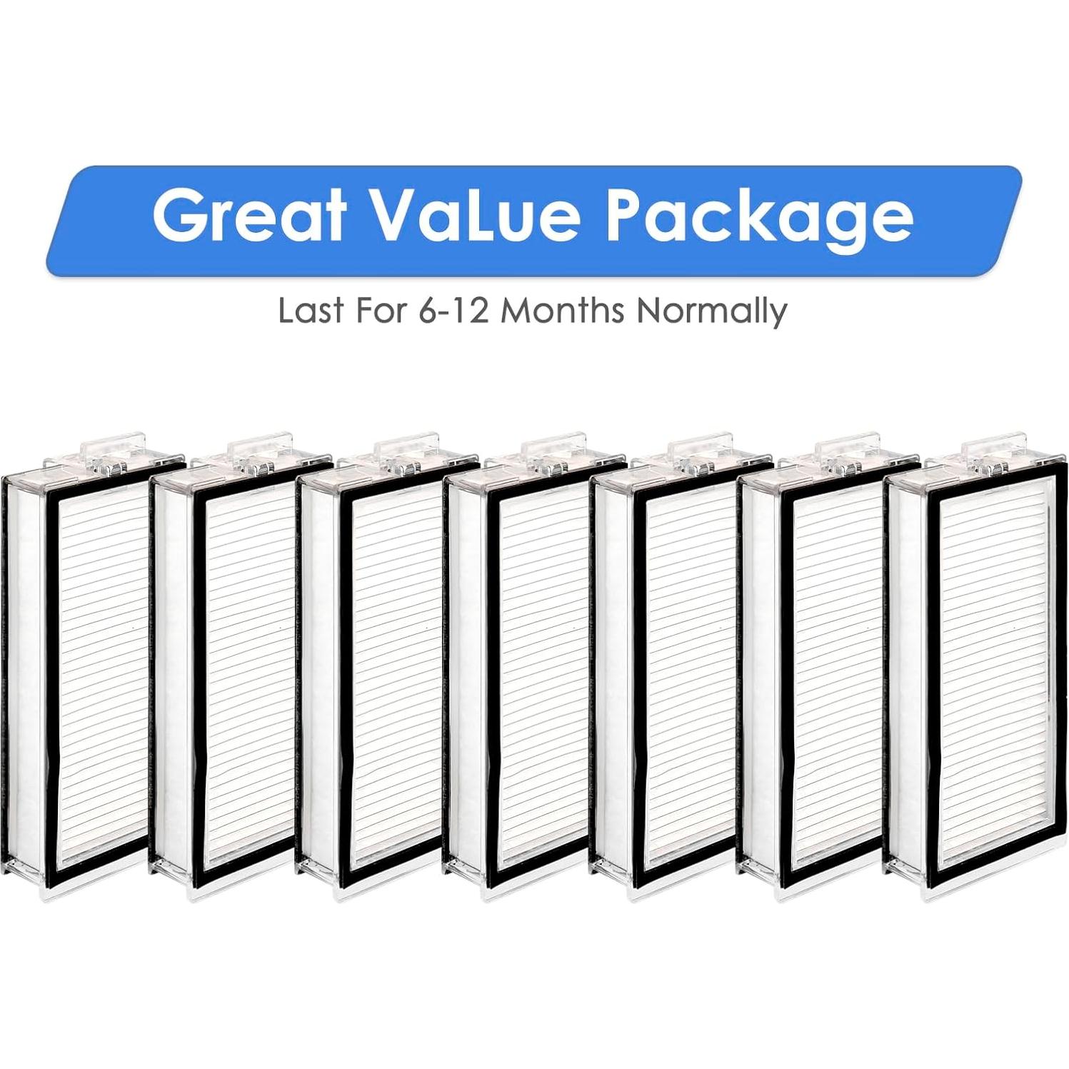 Paquete de 7 Filtros HEPA FILTERIST para Roborock Q5 y Q7