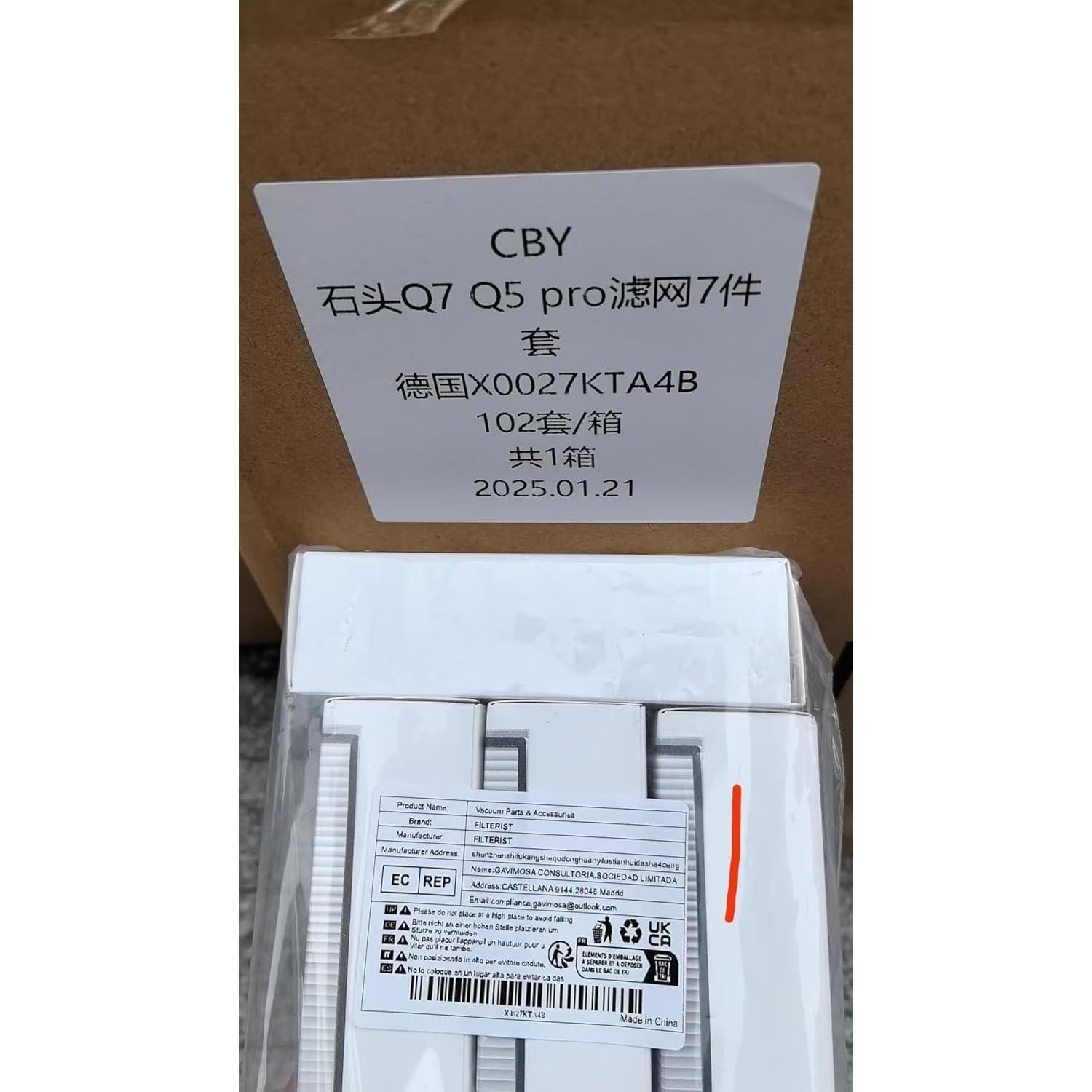 Paquete de 7 Filtros HEPA FILTERIST para Roborock Q5 y Q7